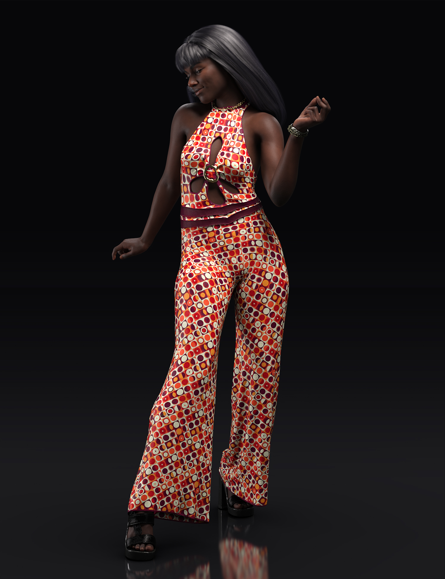 dForce Disco Flare Outfit for Genesis 8 Females