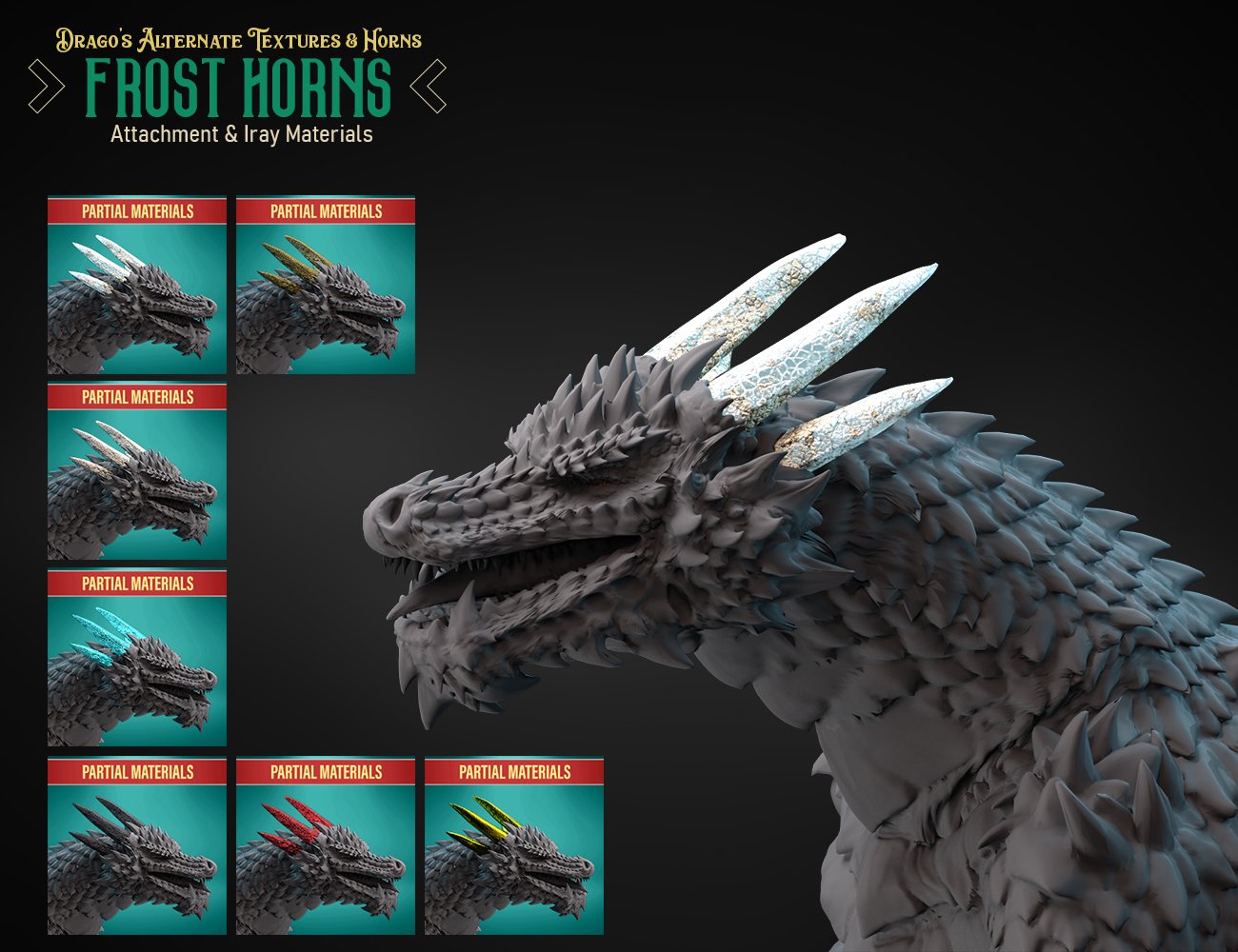 Drago's Alternate Textures and Horns by: FenixPhoenixEsid, 3D Models by Daz 3D