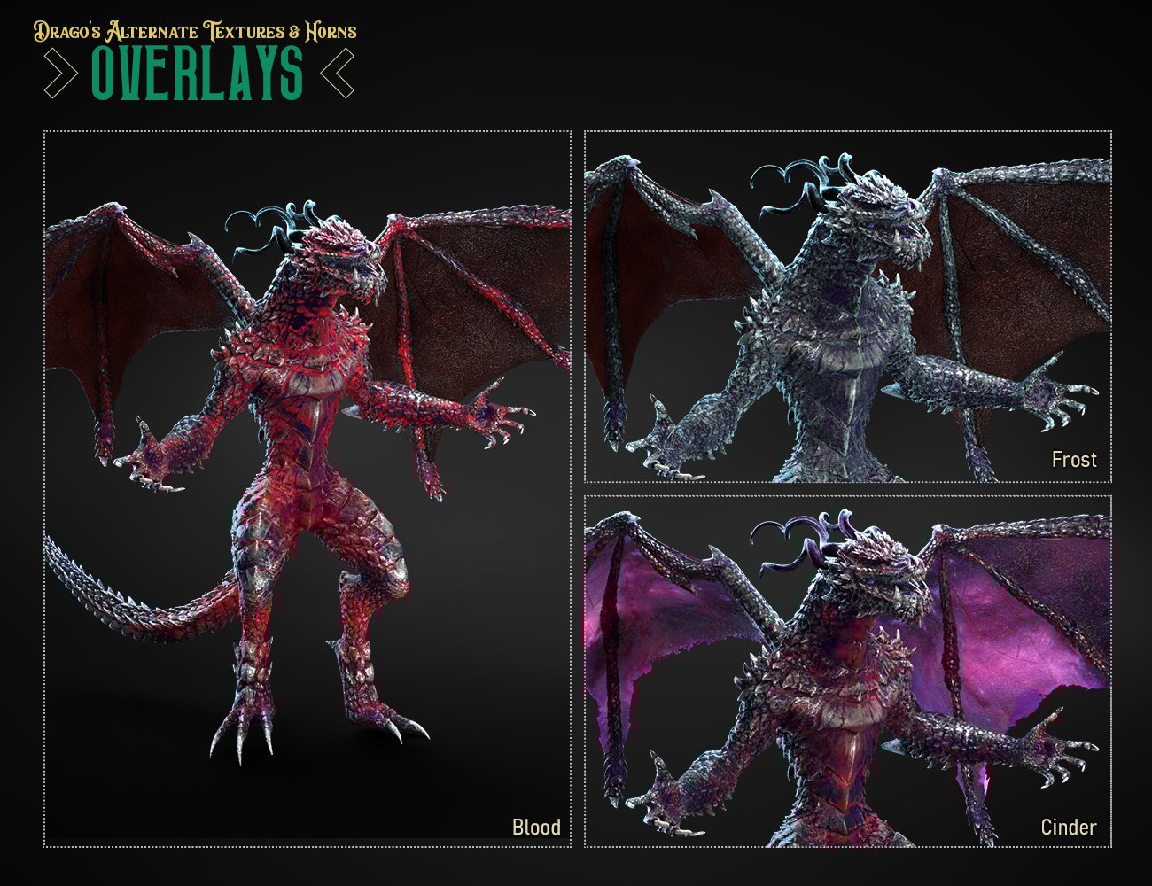 Drago's Alternate Textures and Horns Drago's Alternate Textures and Horns by: FenixPhoenixEsid, 3D Models by Daz 3D