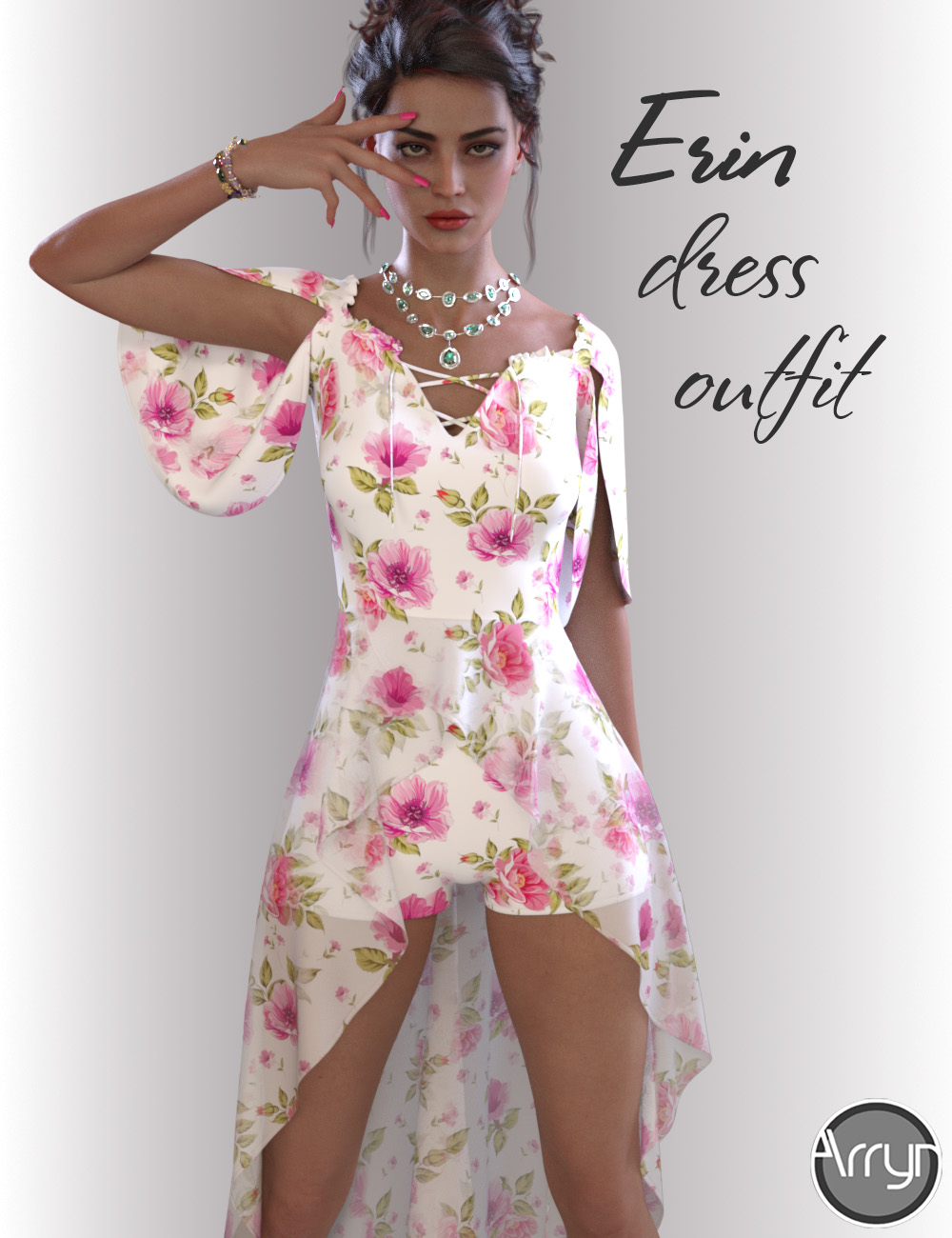 dForce Erin Holiday Dress for Genesis 8 Females by: OnnelArryn, 3D Models by Daz 3D