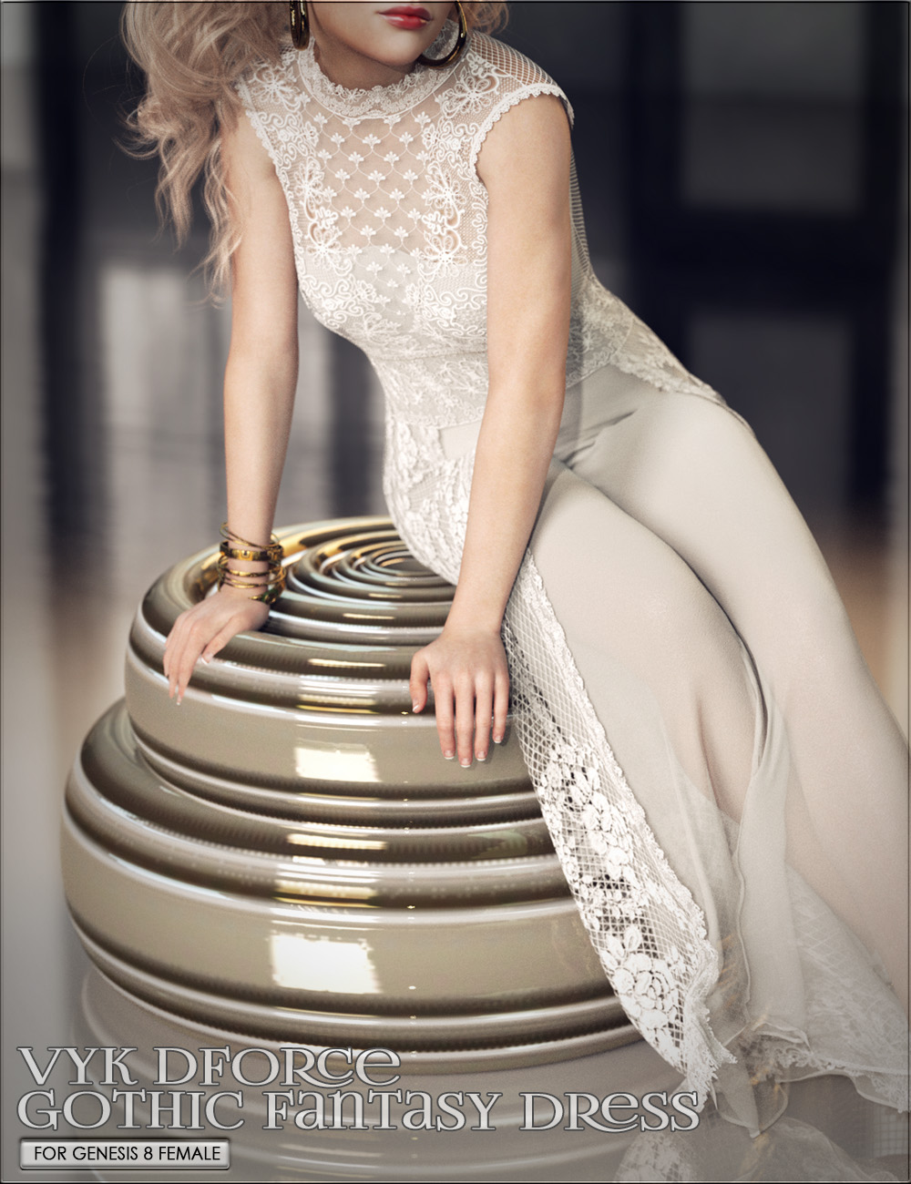VYK dForce Gothic Fantasy Dress for Genesis 8 Females by: vyktohria, 3D Models by Daz 3D