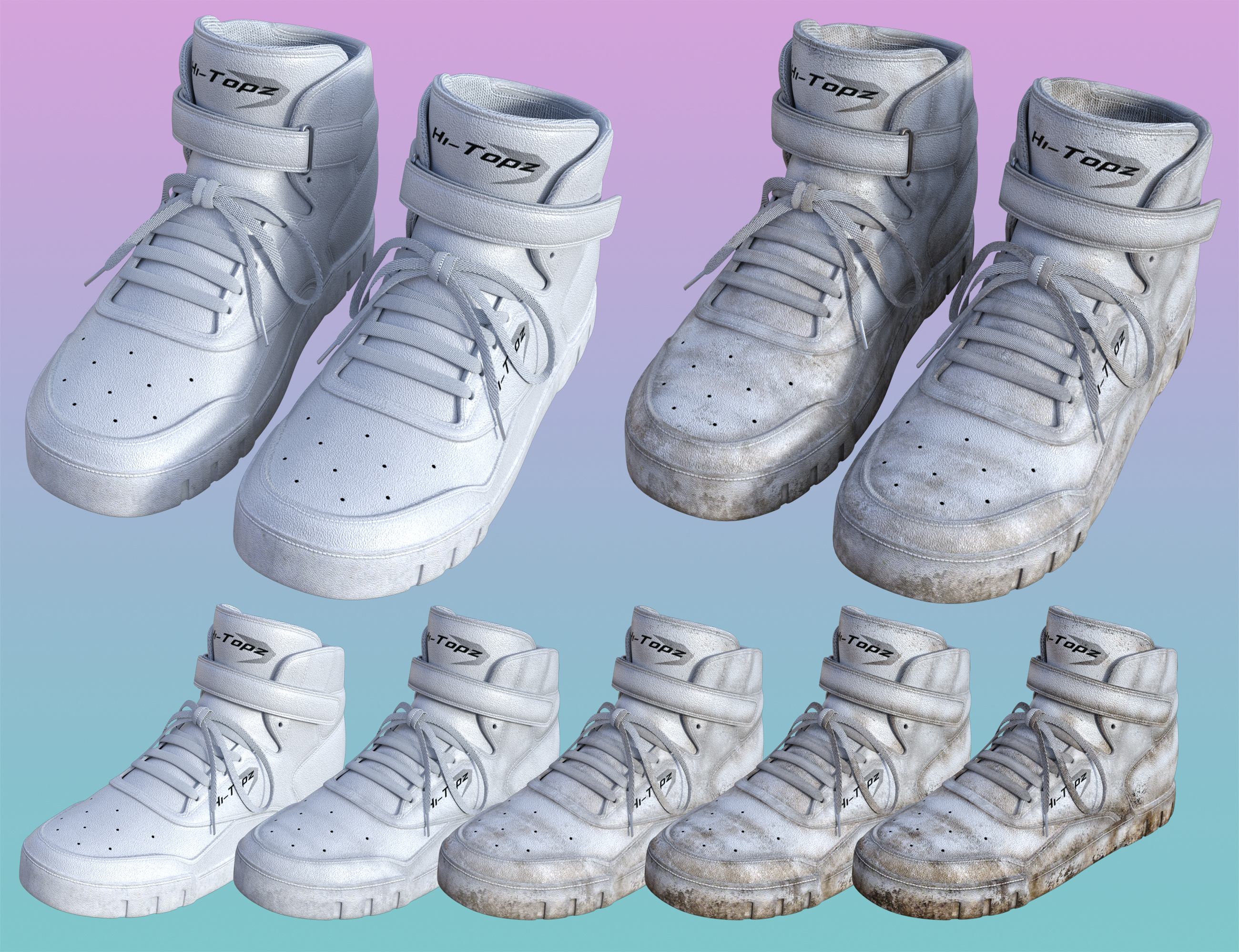 Hi-Topz Sneakers for Genesis 8 Female by: Dogz, 3D Models by Daz 3D