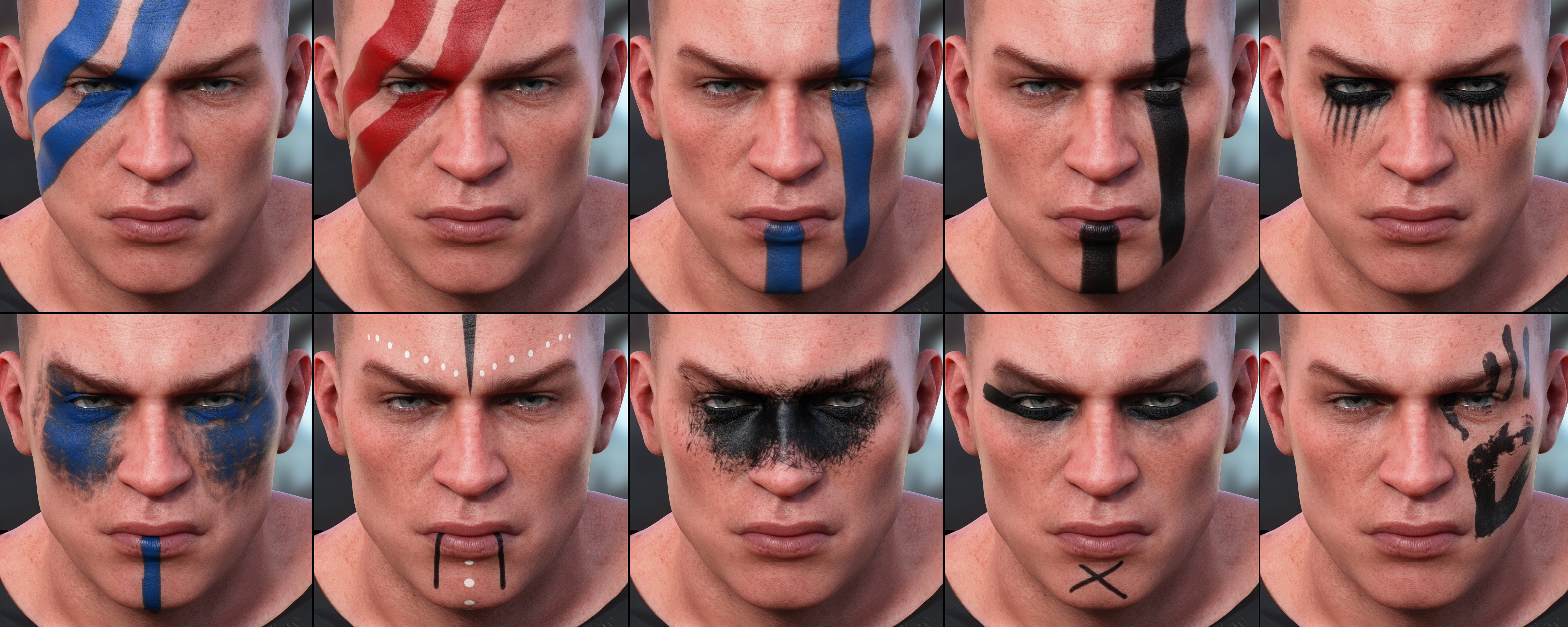 Viking Warrior Makeup Viking Warrior Makeup by: Neikdian, 3D Models by Daz 3D