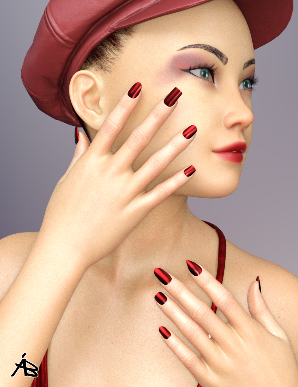 AB Single Nails for Genesis 8 Female by: AuraBianca, 3D Models by Daz 3D