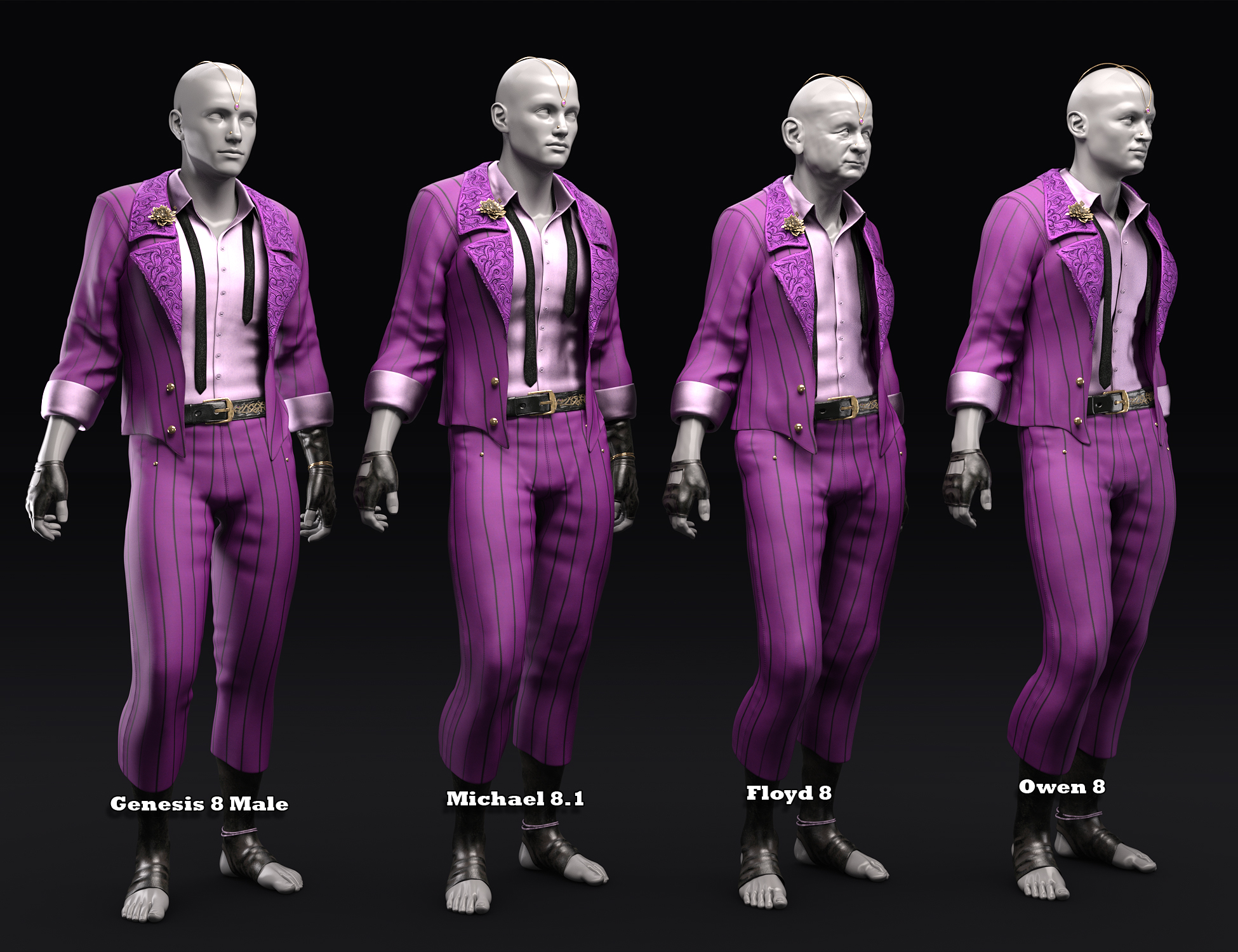 dForce Lucidity Outfit for Genesis 8.1 Males by: Barbara BrundonUmblefuglyMoonscape GraphicsSade, 3D Models by Daz 3D