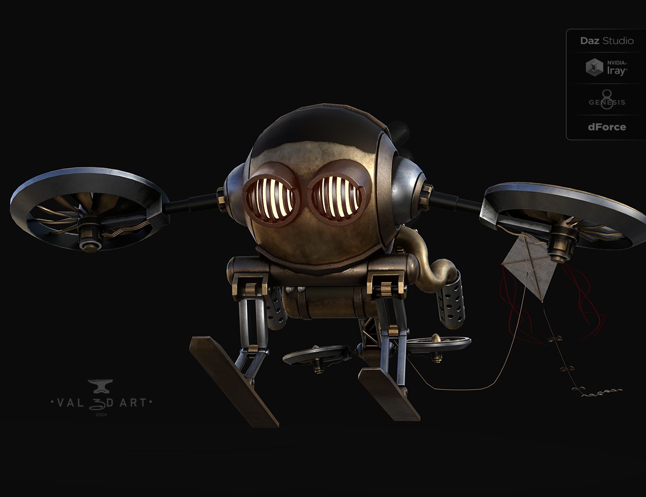 O-Bot Steampunk Robot by: Val3dart, 3D Models by Daz 3D
