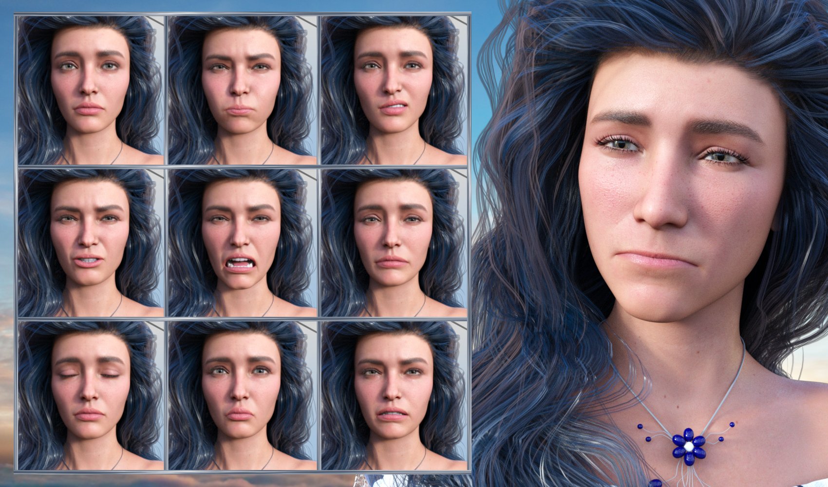 New Faces - Expressions for Genesis 8.1 Female and Victoria 8.1 by: JWolf, 3D Models by Daz 3D