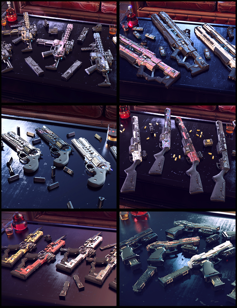 Cyberpunk Weapon Bundle by: Polish, 3D Models by Daz 3D