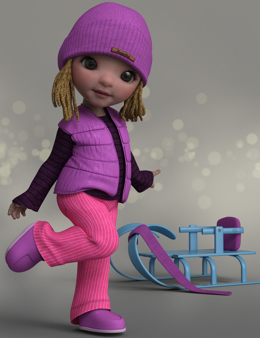 Pastells for Winter Outfit for BuggaBoo by: Karth, 3D Models by Daz 3D