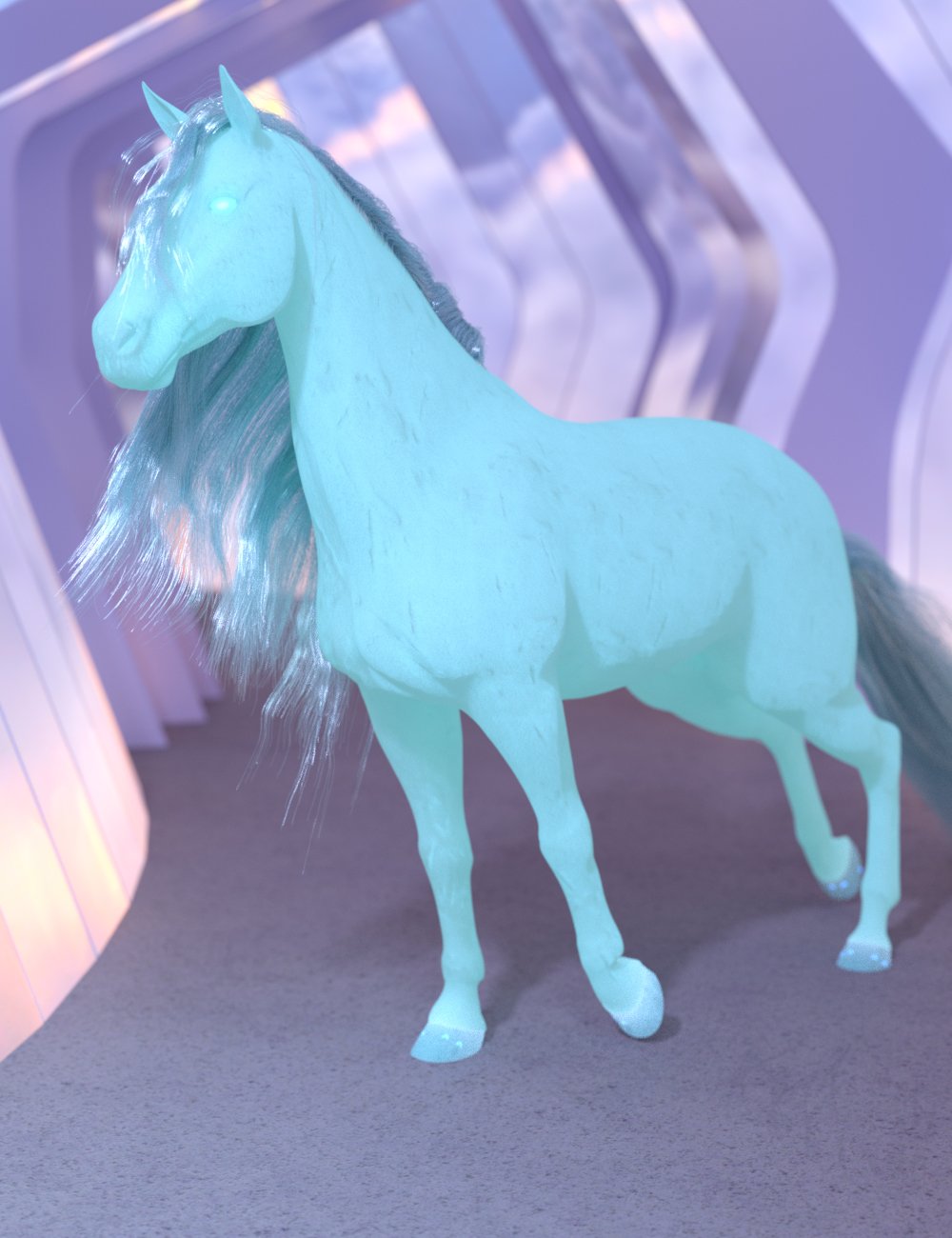 Ice Stallion Poses For Daz Horse 2 by: Ensary, 3D Models by Daz 3D
