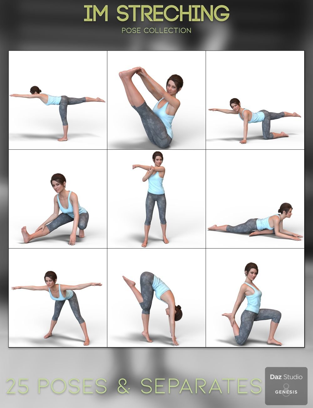 IM Stretching Pose Collection IM Stretching Pose Collection by: Paper TigerIronman, 3D Models by Daz 3D