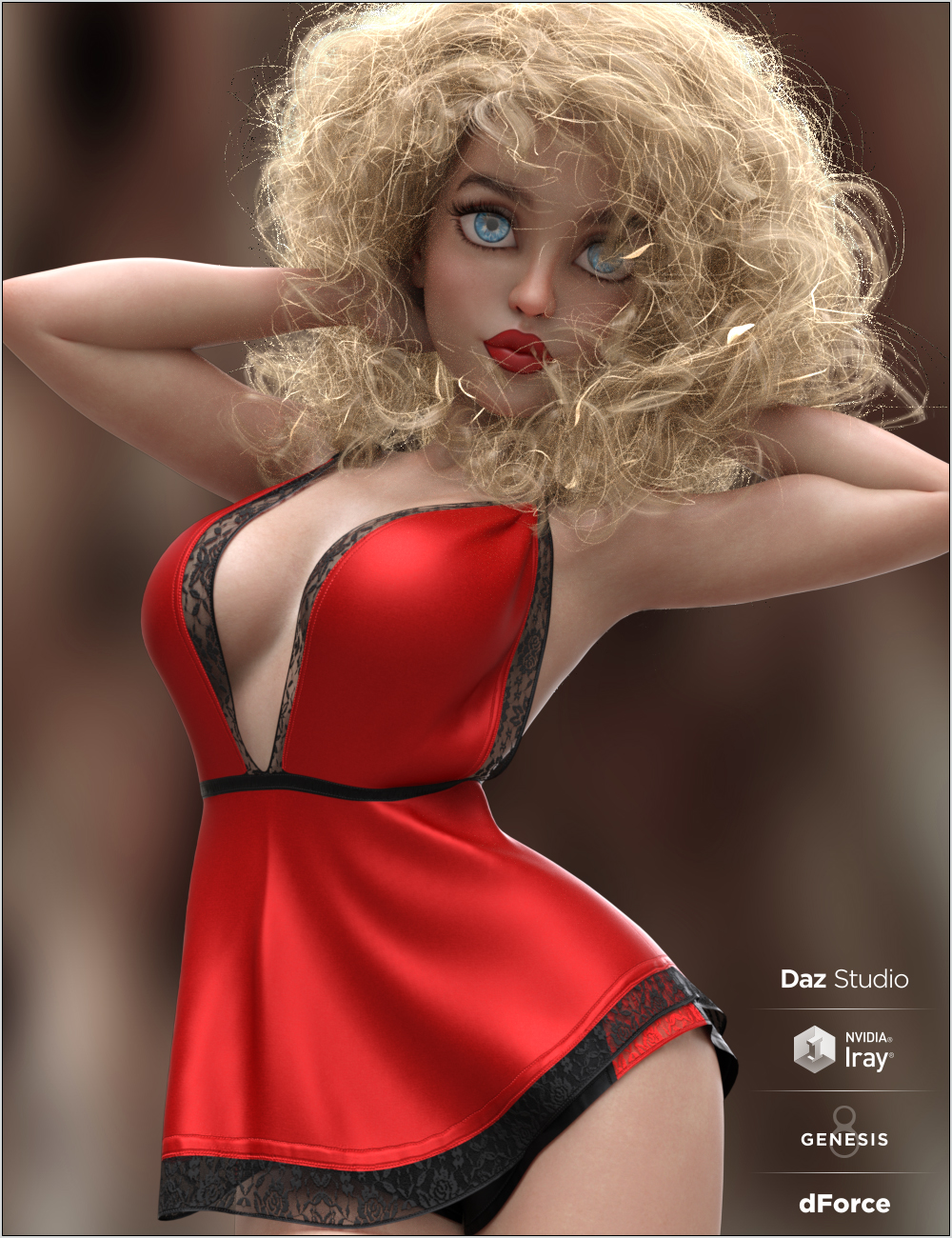 dForce Silky Nights 2 Outfit for Genesis 8 Females by: Nikisatez, 3D Models by Daz 3D