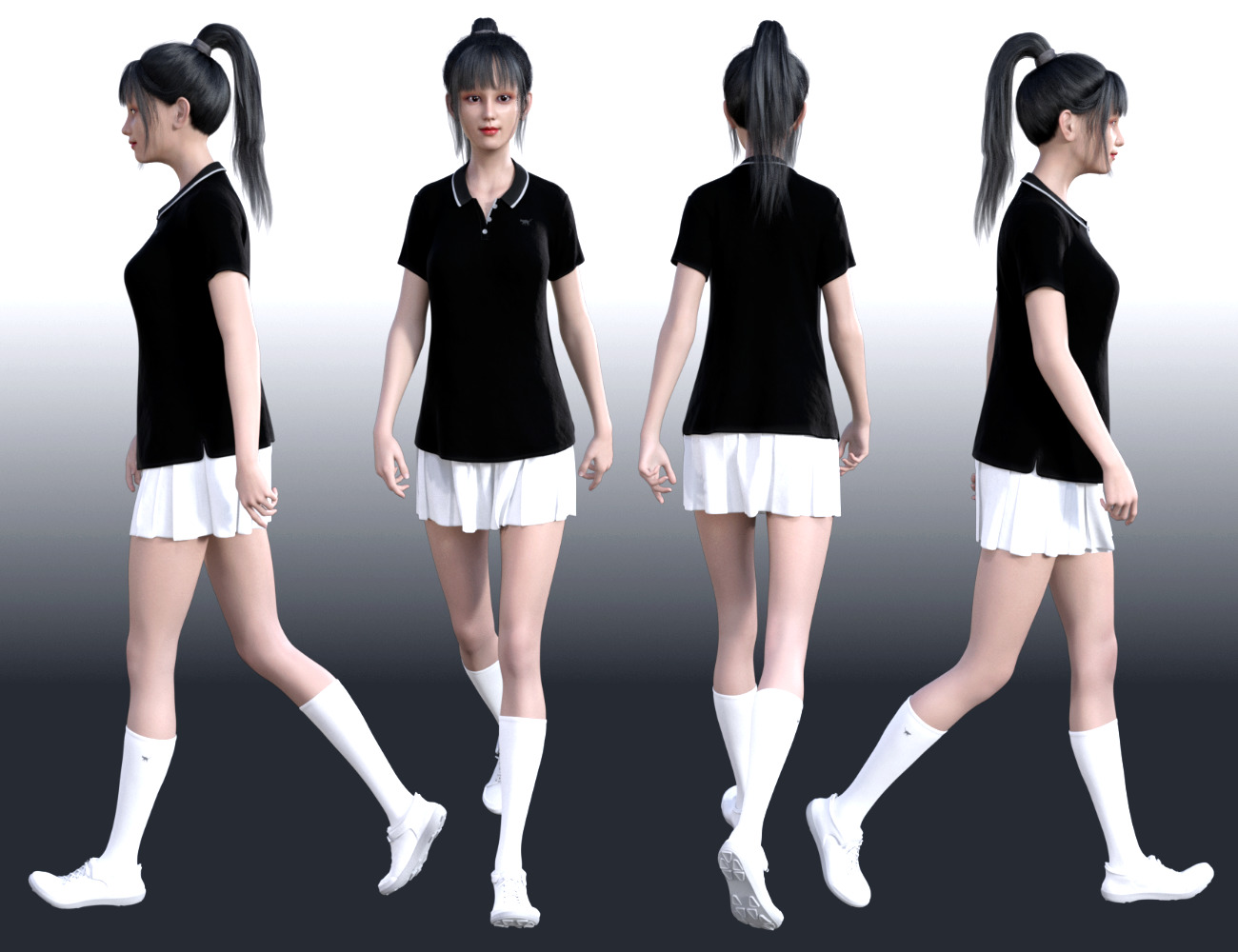 dForce Everyday Polo Style Outfit for Genesis8 Females by: tentman, 3D Models by Daz 3D