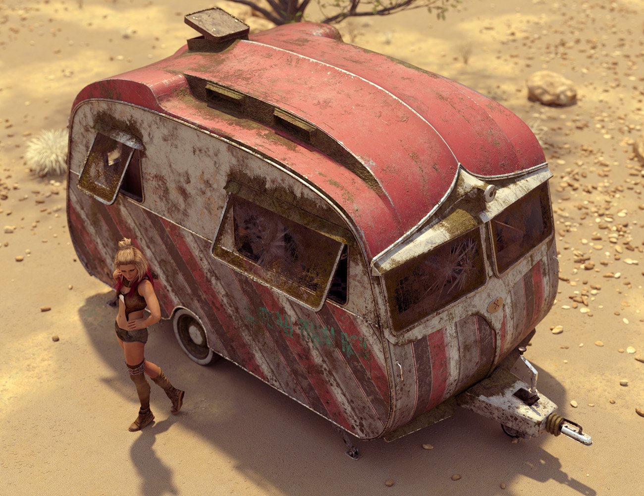Dystopia for the Vintage Caravan and Props Dystopia for the Vintage Caravan and Props by: ForbiddenWhispers, 3D Models by Daz 3D