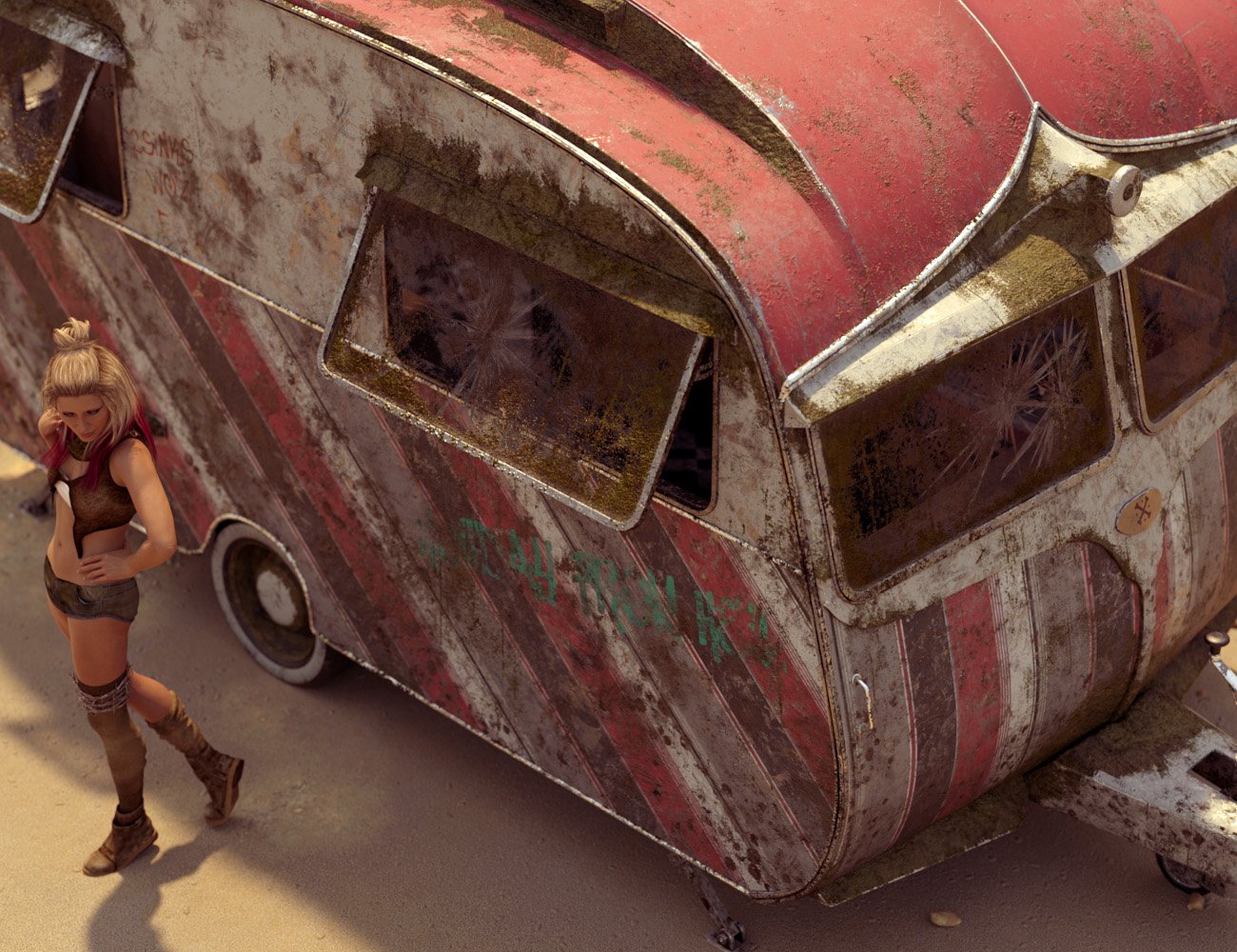 Dystopia for the Vintage Caravan and Props Dystopia for the Vintage Caravan and Props by: ForbiddenWhispers, 3D Models by Daz 3D