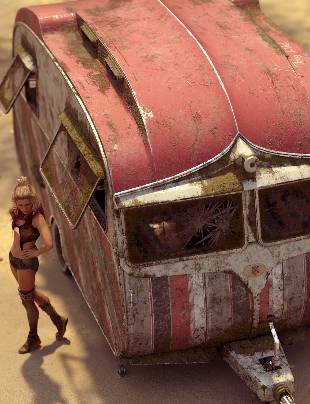 Dystopia for the Vintage Caravan and Props Dystopia for the Vintage Caravan and Props by: ForbiddenWhispers, 3D Models by Daz 3D