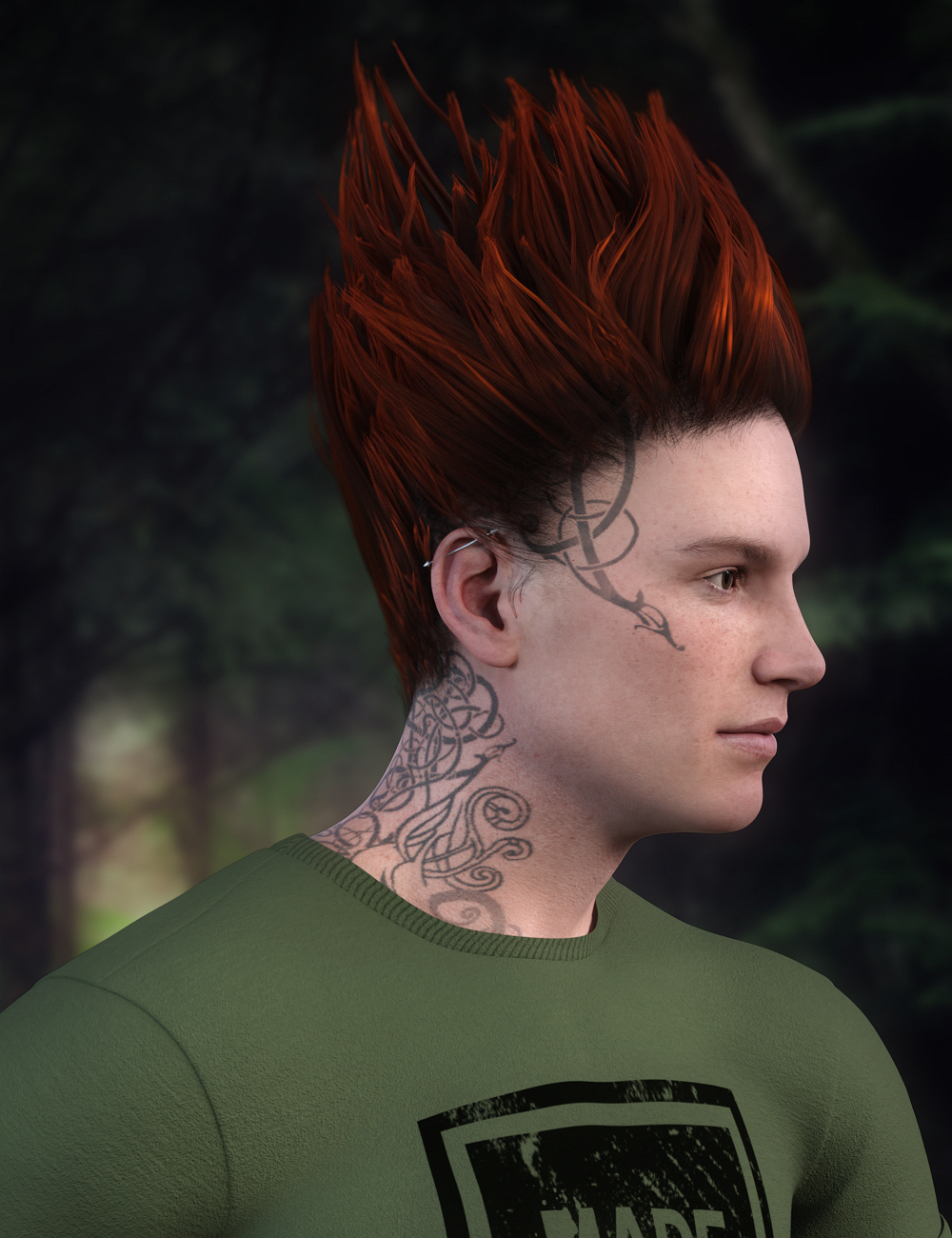 Fender Hair for Genesis 8 Males by: Propschick, 3D Models by Daz 3D
