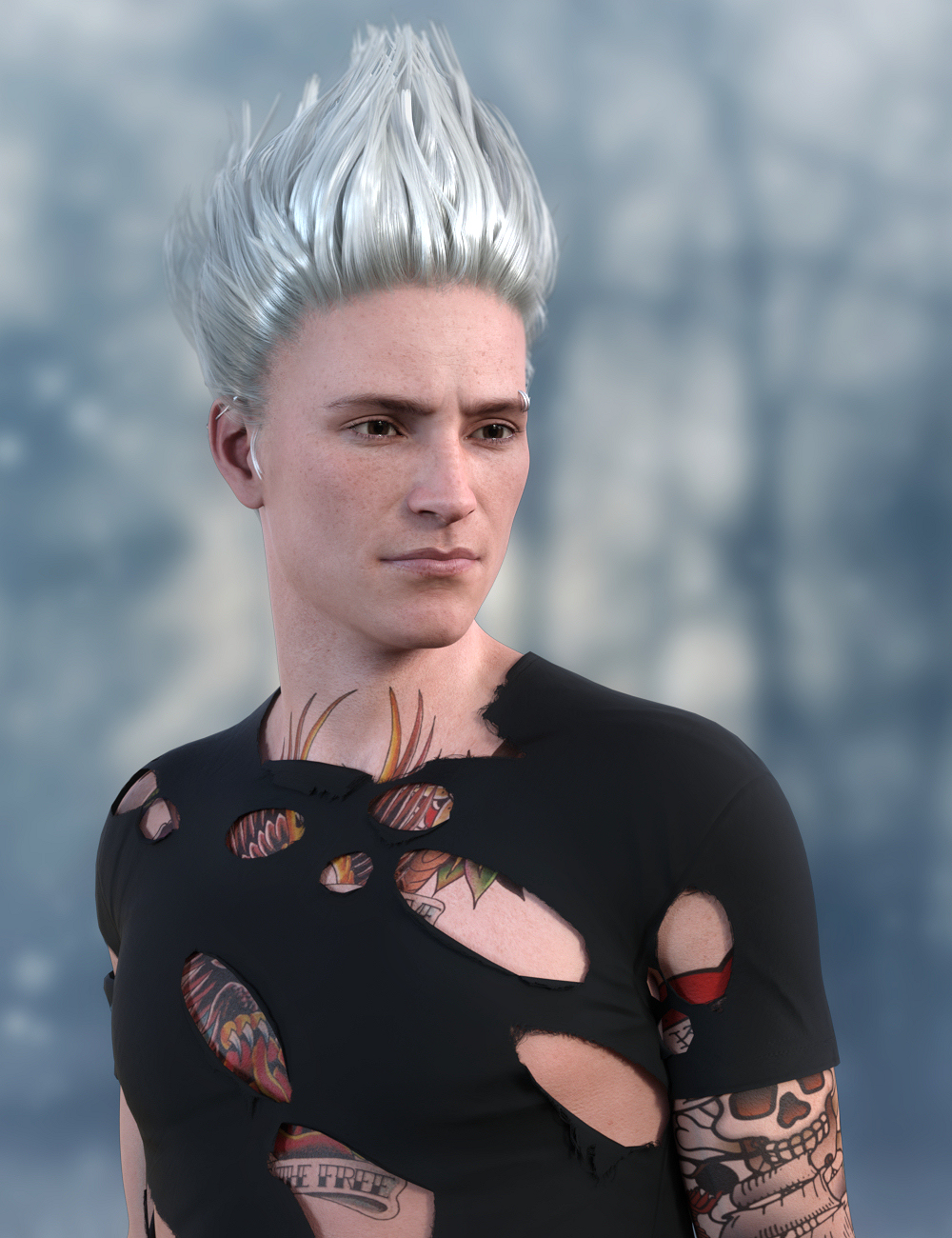 Fender Hair for Genesis 8 Males by: Propschick, 3D Models by Daz 3D