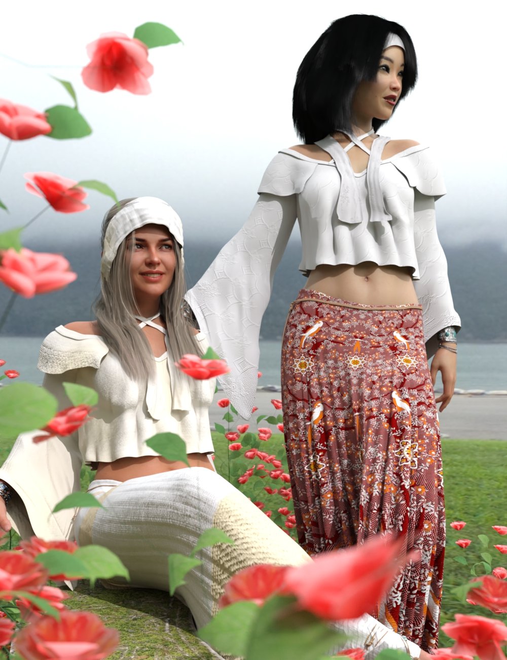 dForce Flower Girl Outfit for Genesis 8 Females by: Sixus1 Media, 3D Models by Daz 3D