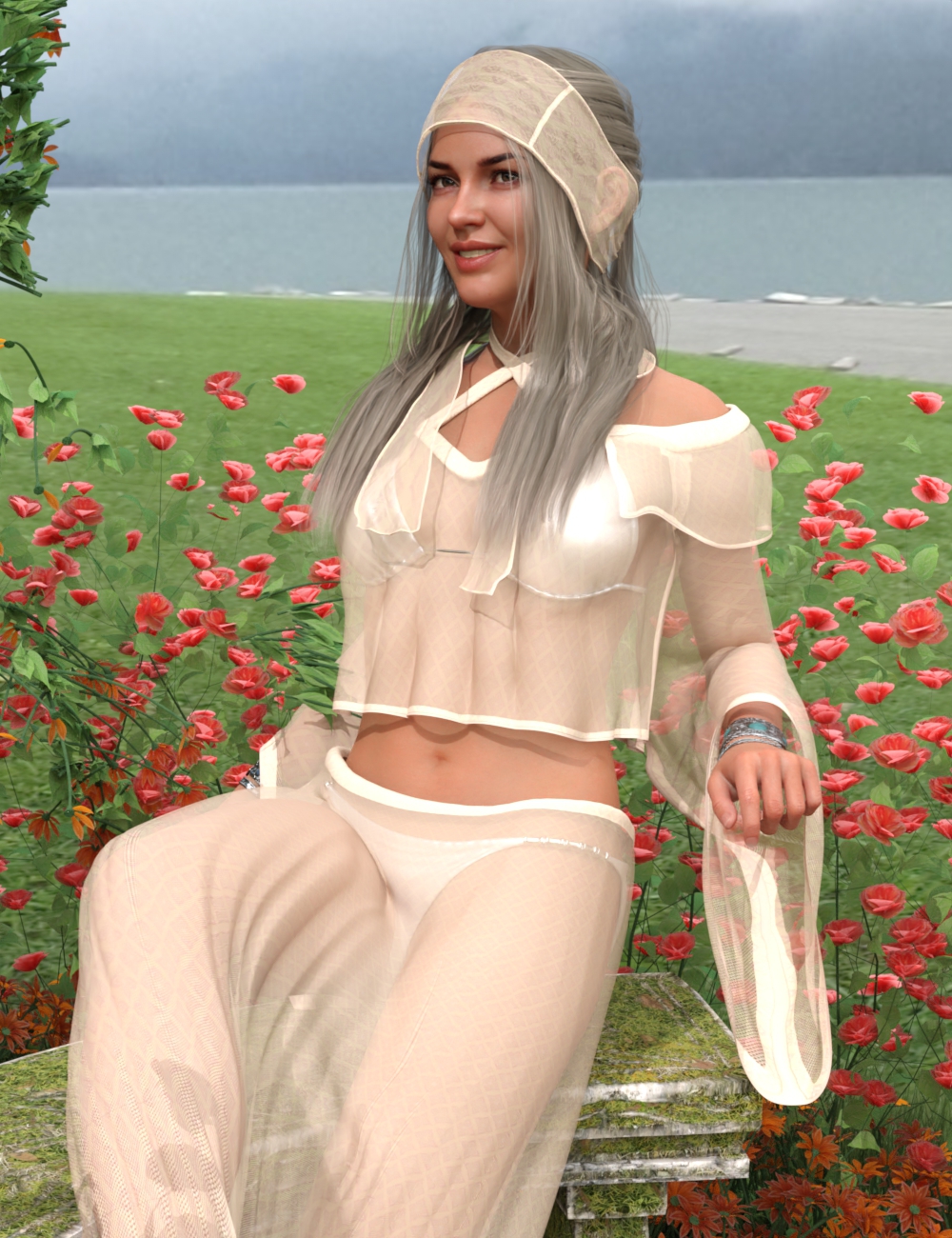 dForce Flower Girl Outfit for Genesis 8 Females by: Sixus1 Media, 3D Models by Daz 3D