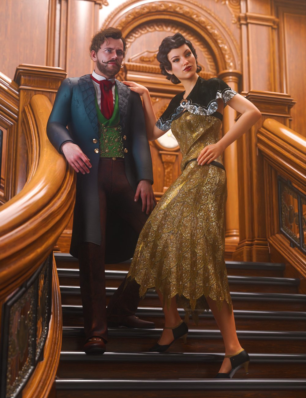 Grand Staircase Grandeur Poses for Genesis 8 Grand Staircase Grandeur Poses for Genesis 8 by: FeralFey, 3D Models by Daz 3D