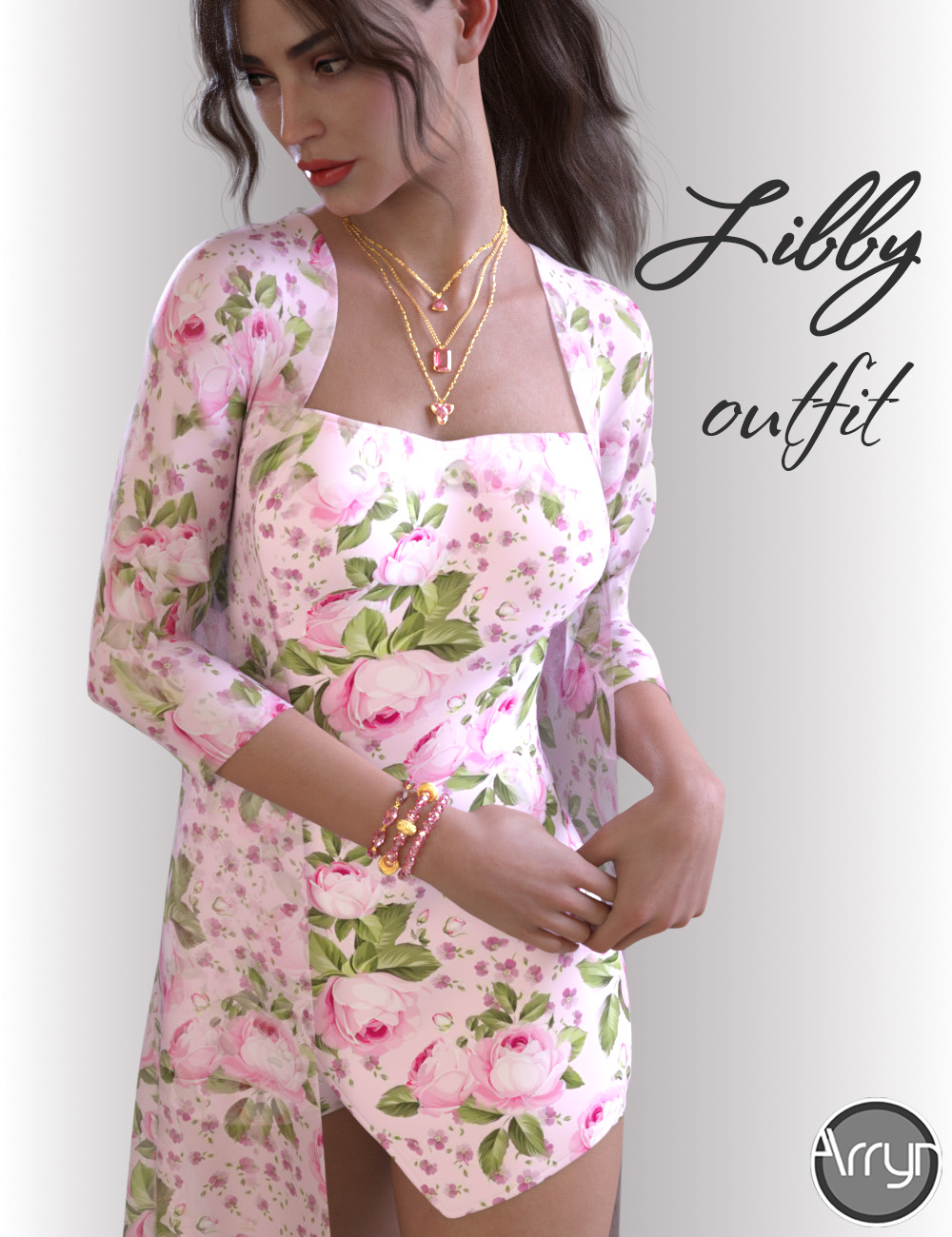 dForce Libby Holiday Outfit for Genesis 8 Females by: OnnelArryn, 3D Models by Daz 3D