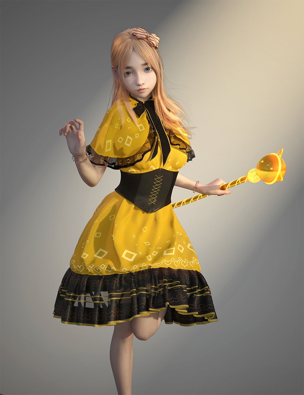 dForce SYee Cute Princess Dress for Genesis 8 Females by: Sue Yee, 3D Models by Daz 3D