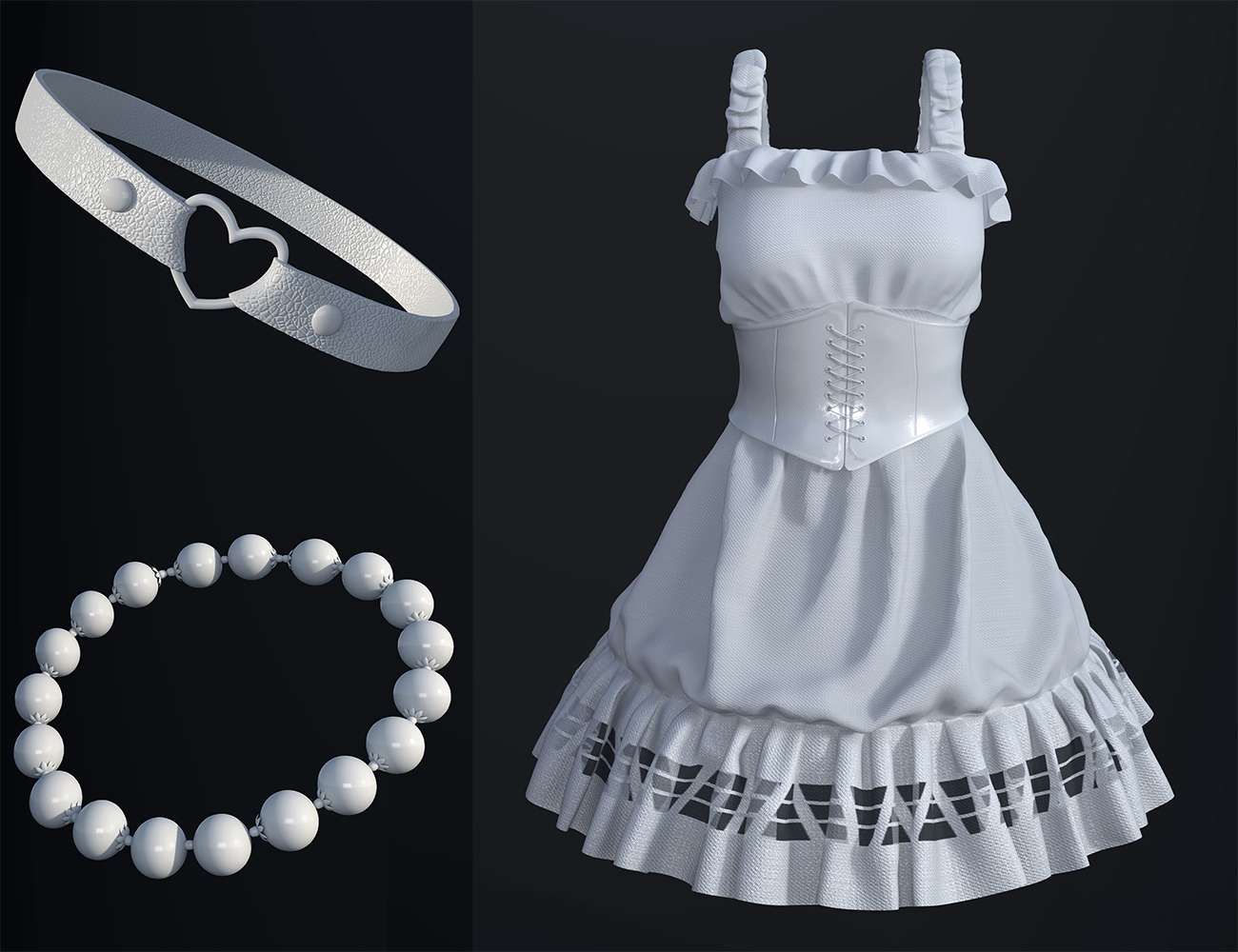 dForce SYee Cute Princess Dress for Genesis 8 Females by: Sue Yee, 3D Models by Daz 3D