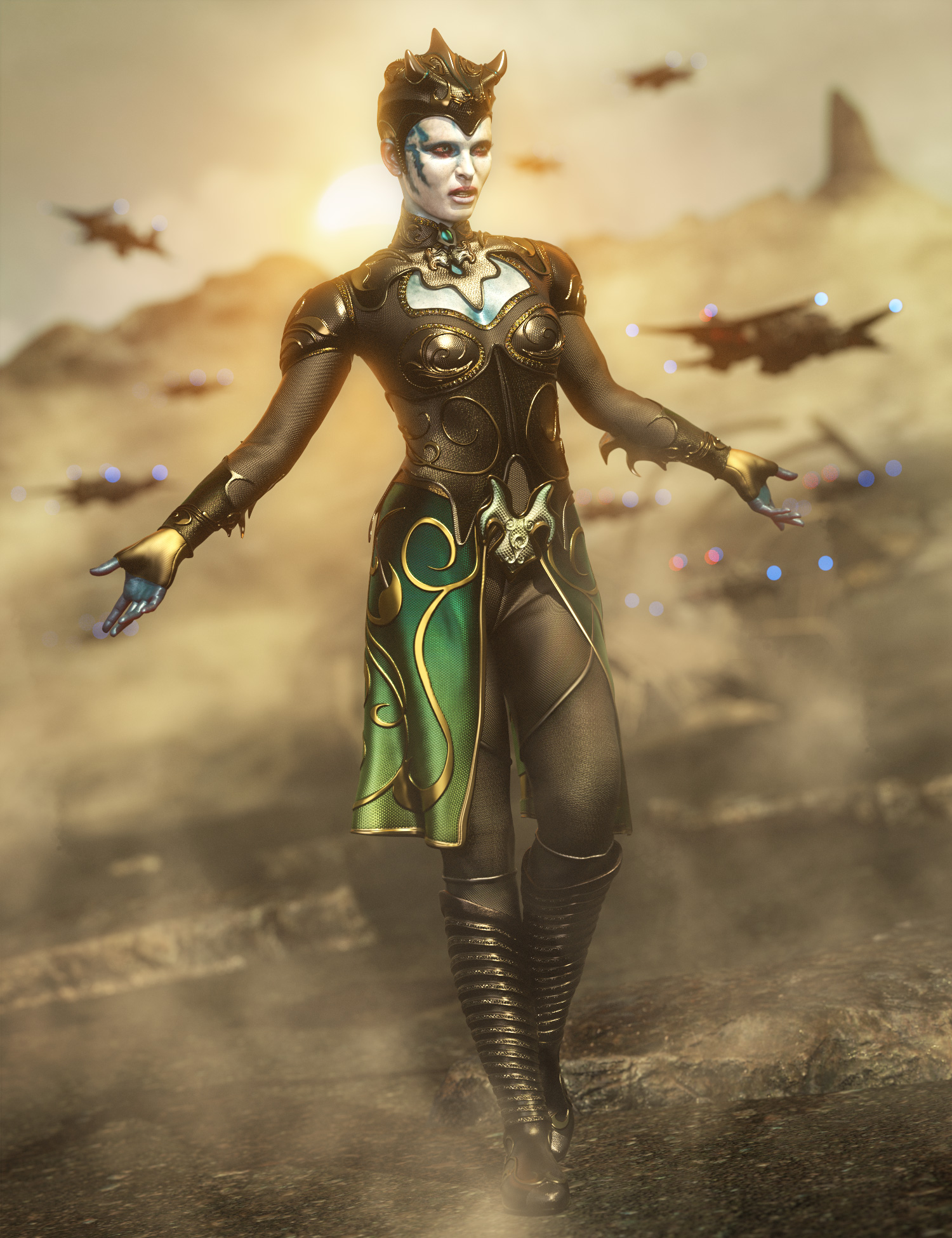 Alien Sentinel Outfit for Genesis 8 Females by: Ravenhair, 3D Models by Daz 3D