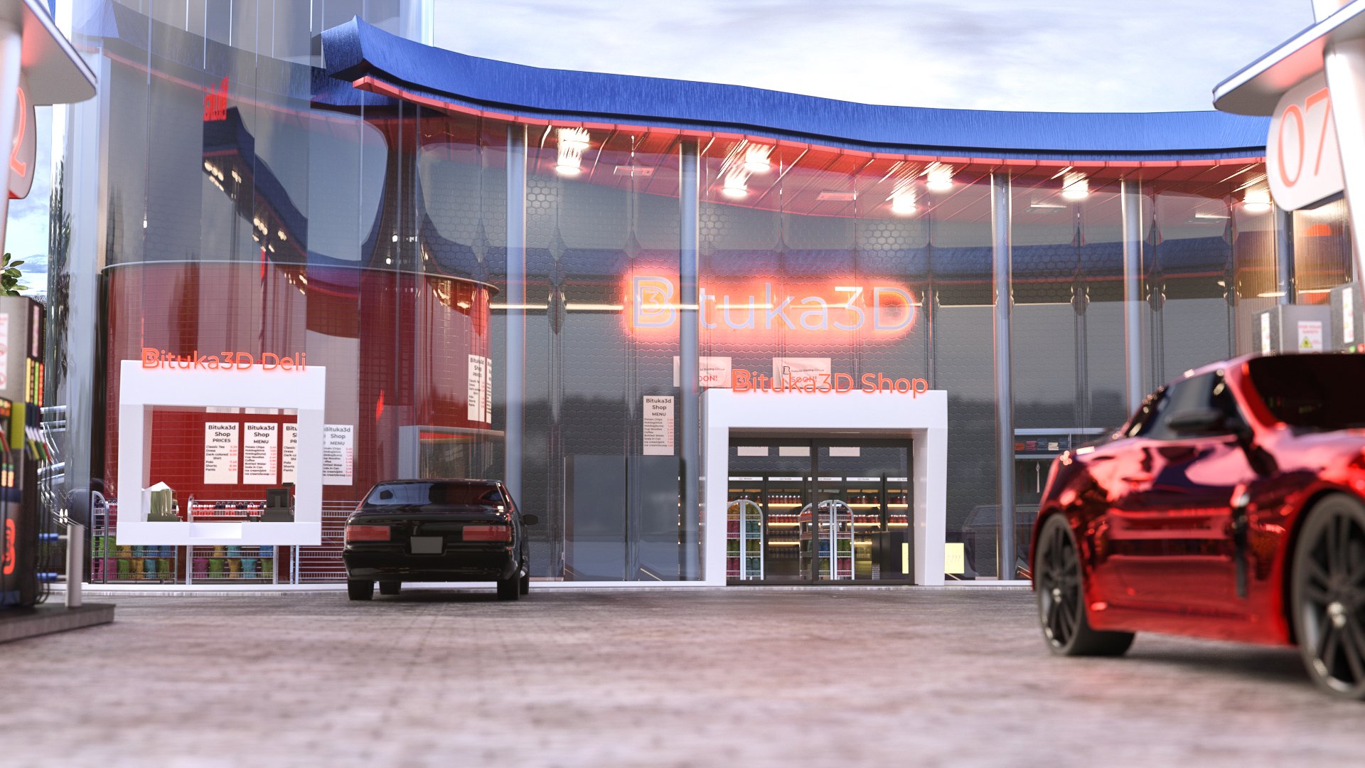 Bituka3d Gas Station Bituka3d Gas Station by: bituka3d, 3D Models by Daz 3D