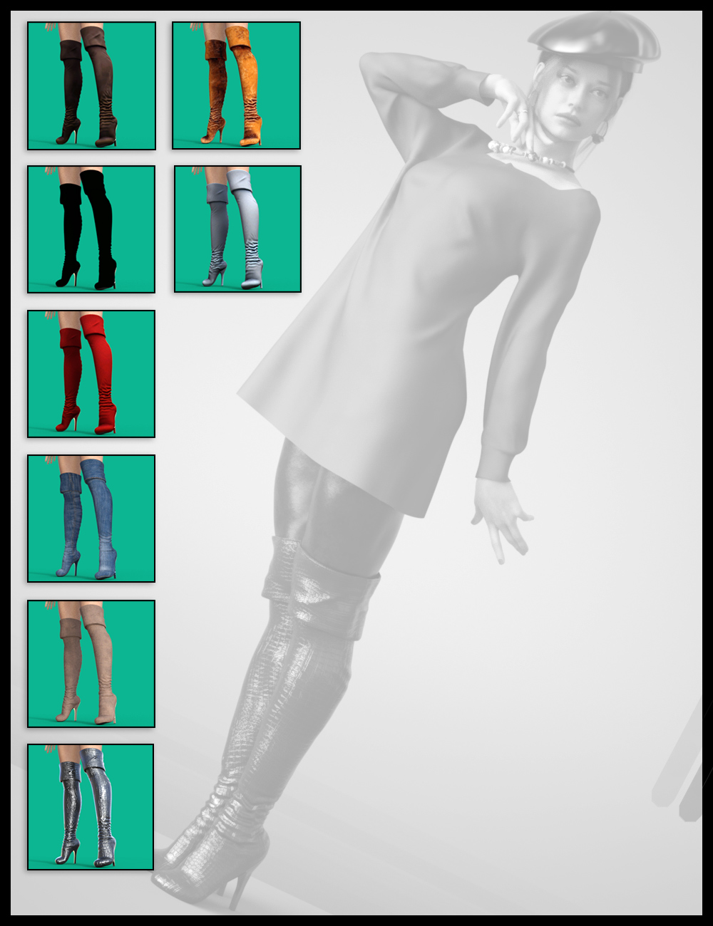 dForce Sweet Winter Outfit for Genesis 8 Females by: Nathy Design, 3D Models by Daz 3D