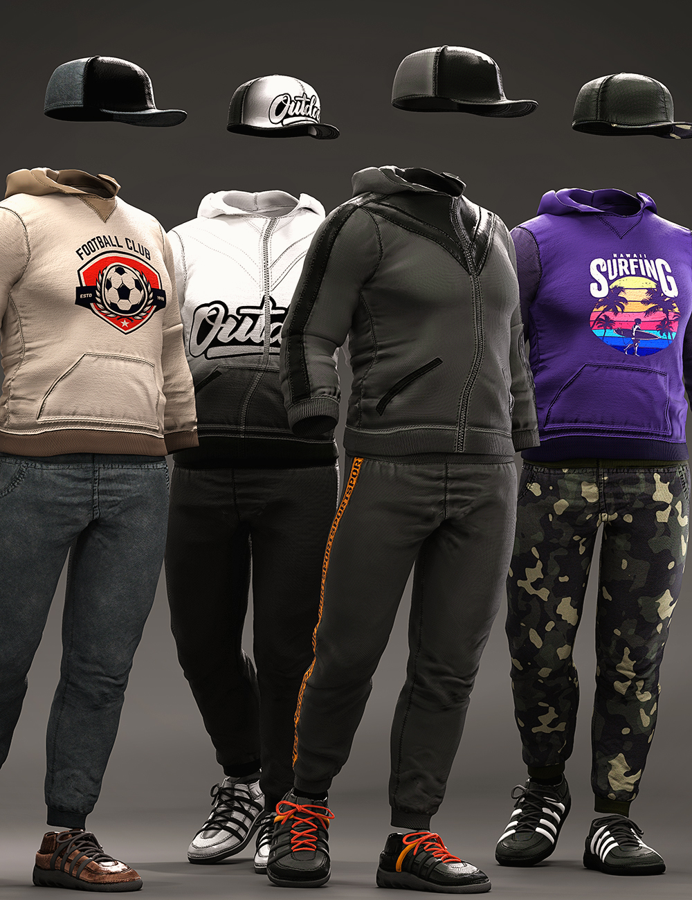 Campus Casual Outfit Textures Campus Casual Outfit Textures by: Demian, 3D Models by Daz 3D