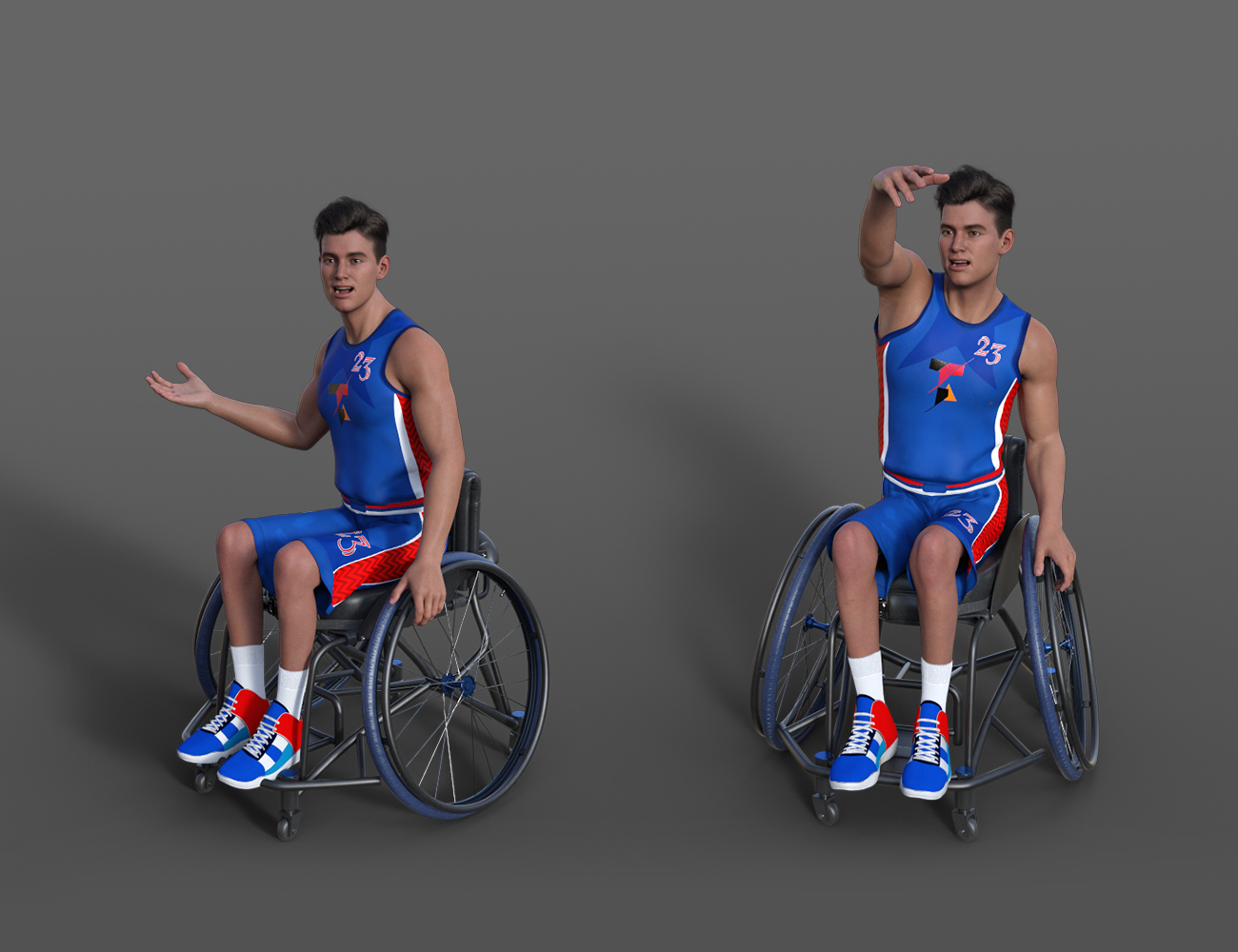 Basketball Wheelchair Animations for Genesis 8.1 Male and Michael 8.1 by: ThreeDigital, 3D Models by Daz 3D