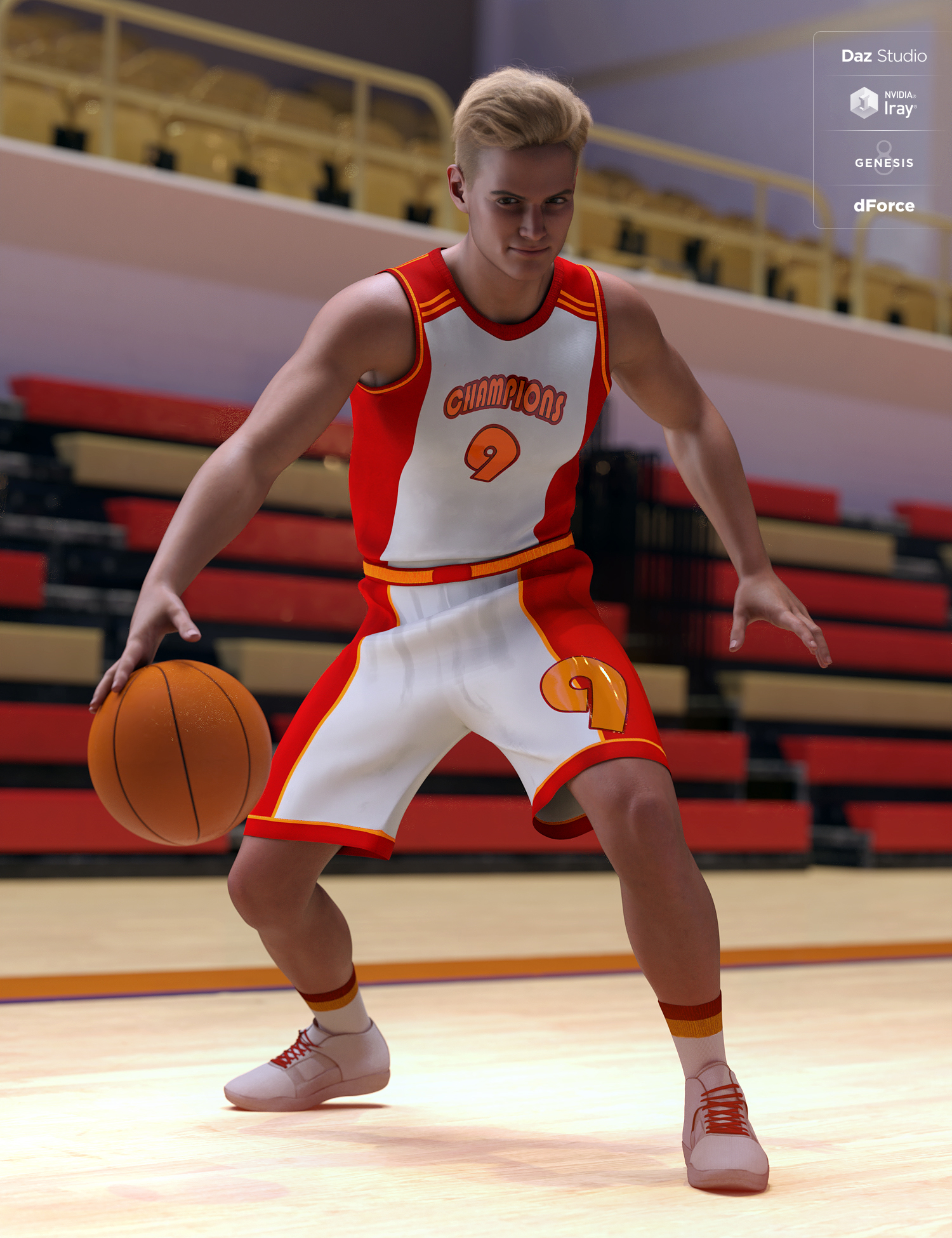 dForce Basketball Uniform Textures by: Shox-Design, 3D Models by Daz 3D