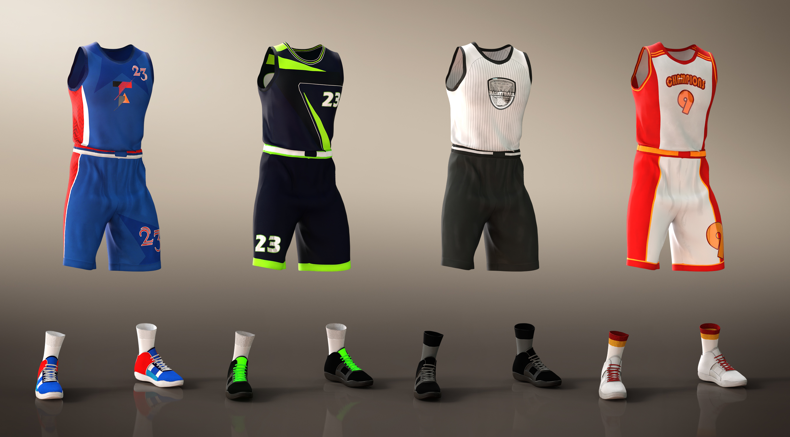 dForce Basketball Uniform Textures by: Shox-Design, 3D Models by Daz 3D
