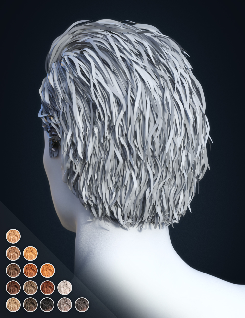 SP Hair 015 for Genesis 3 and 8 Males by: Sarah Payne, 3D Models by Daz 3D