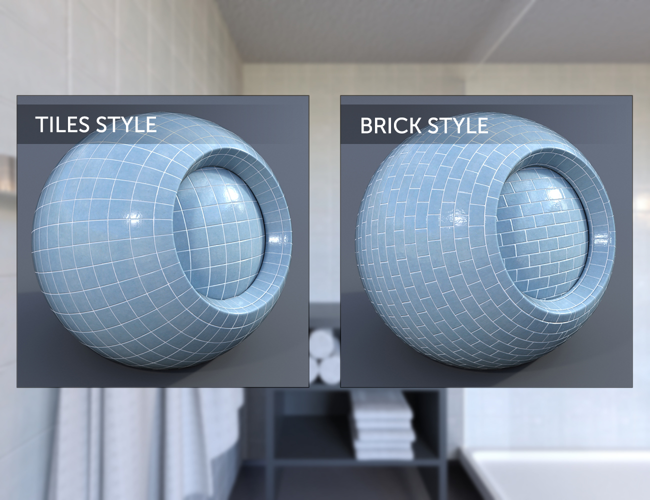 Glossy Bricks 2 - Iray Shaders by: Dimidrol, 3D Models by Daz 3D