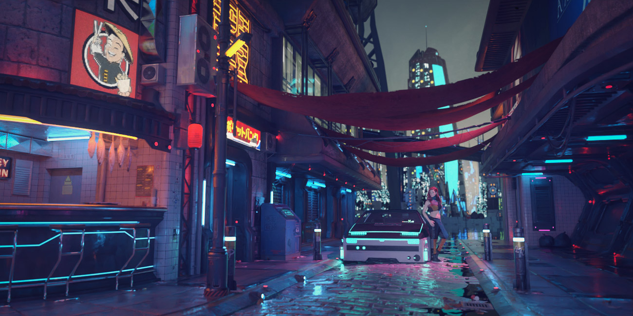 Cyberpunk Distant City HDRIs - 10 Cool Maps | Daz 3D