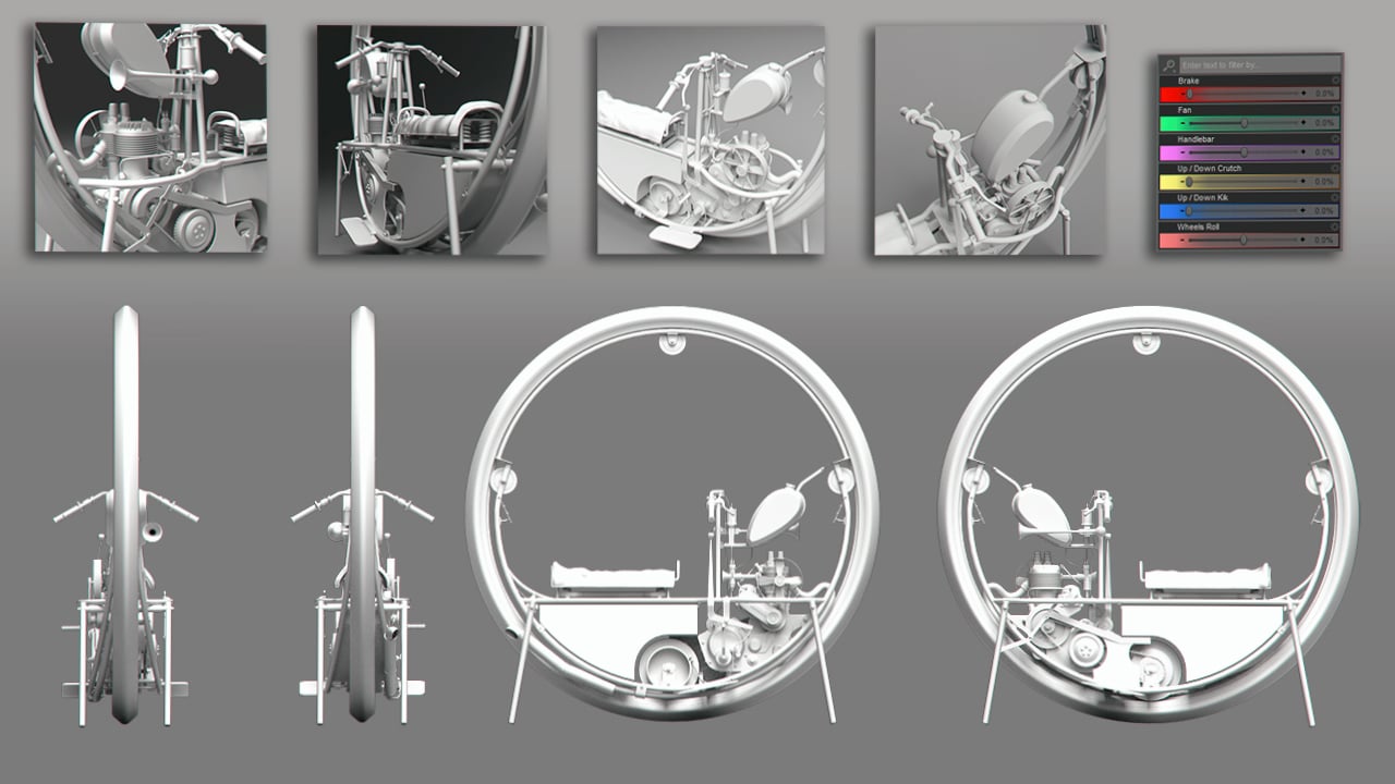 Steampunk MonoWheel by: Mely3D, 3D Models by Daz 3D