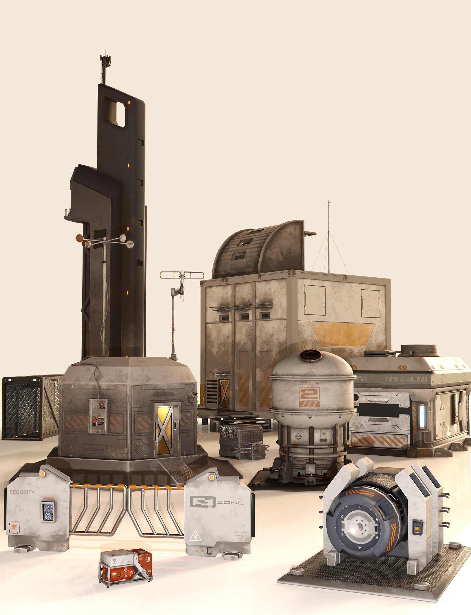 Sci-Fi Settlement 2 Construction Set by: The AntFarm, 3D Models by Daz 3D