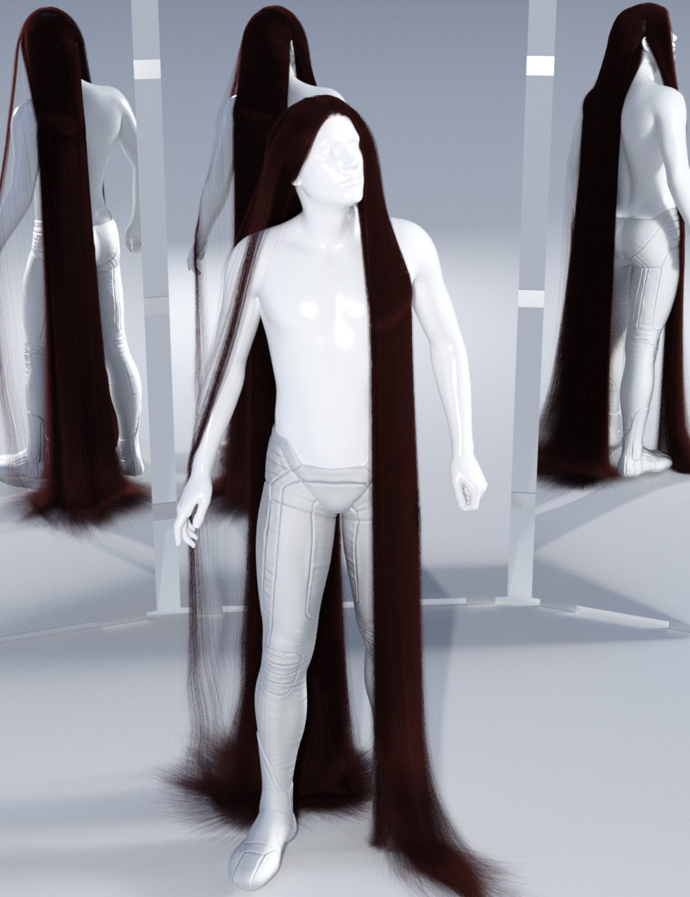 dForce Floor Length Hair for Genesis 8 by: Sshodan, 3D Models by Daz 3D