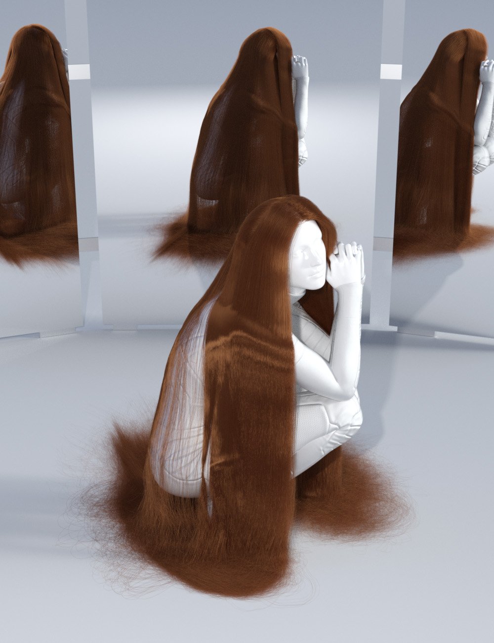 dForce Floor Length Hair for Genesis 8 by: Sshodan, 3D Models by Daz 3D