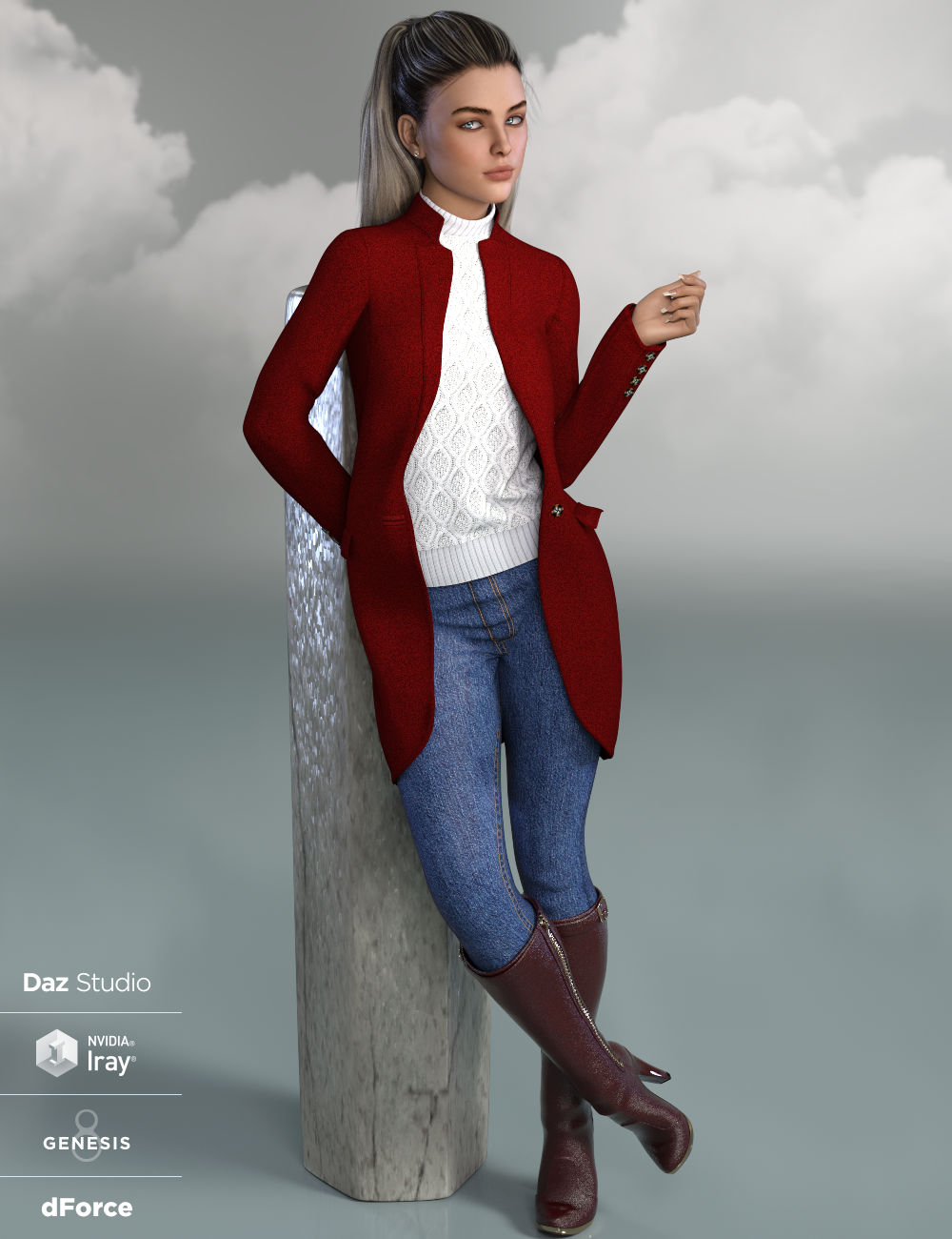dForce Brookes Autumn Outfit for Genesis 8 Females by: WildDesigns, 3D Models by Daz 3D