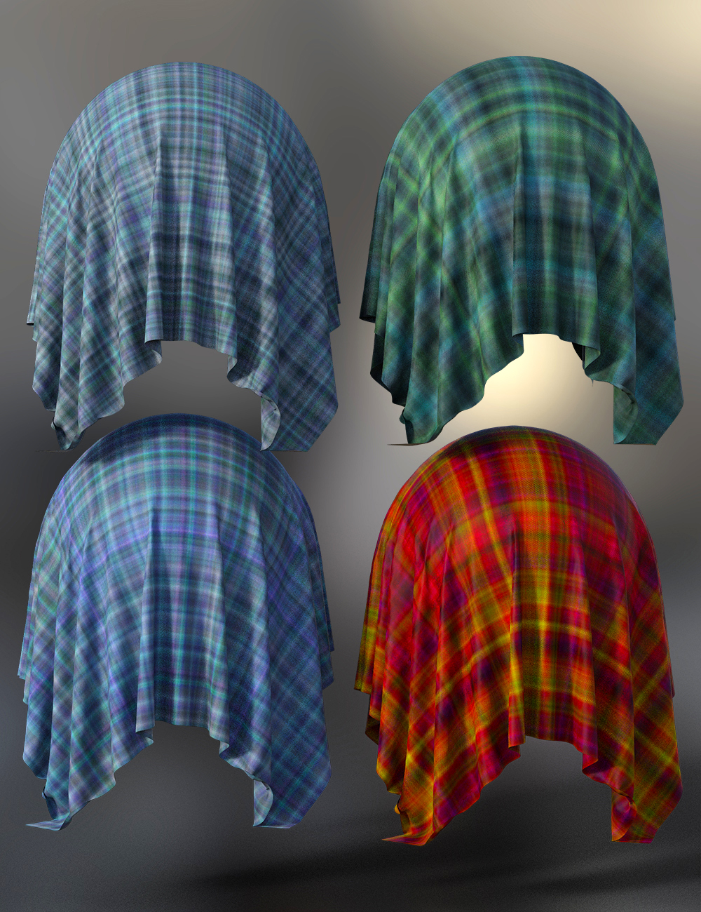 Wool Tartan Cloth Iray Shaders by: Nelmi, 3D Models by Daz 3D