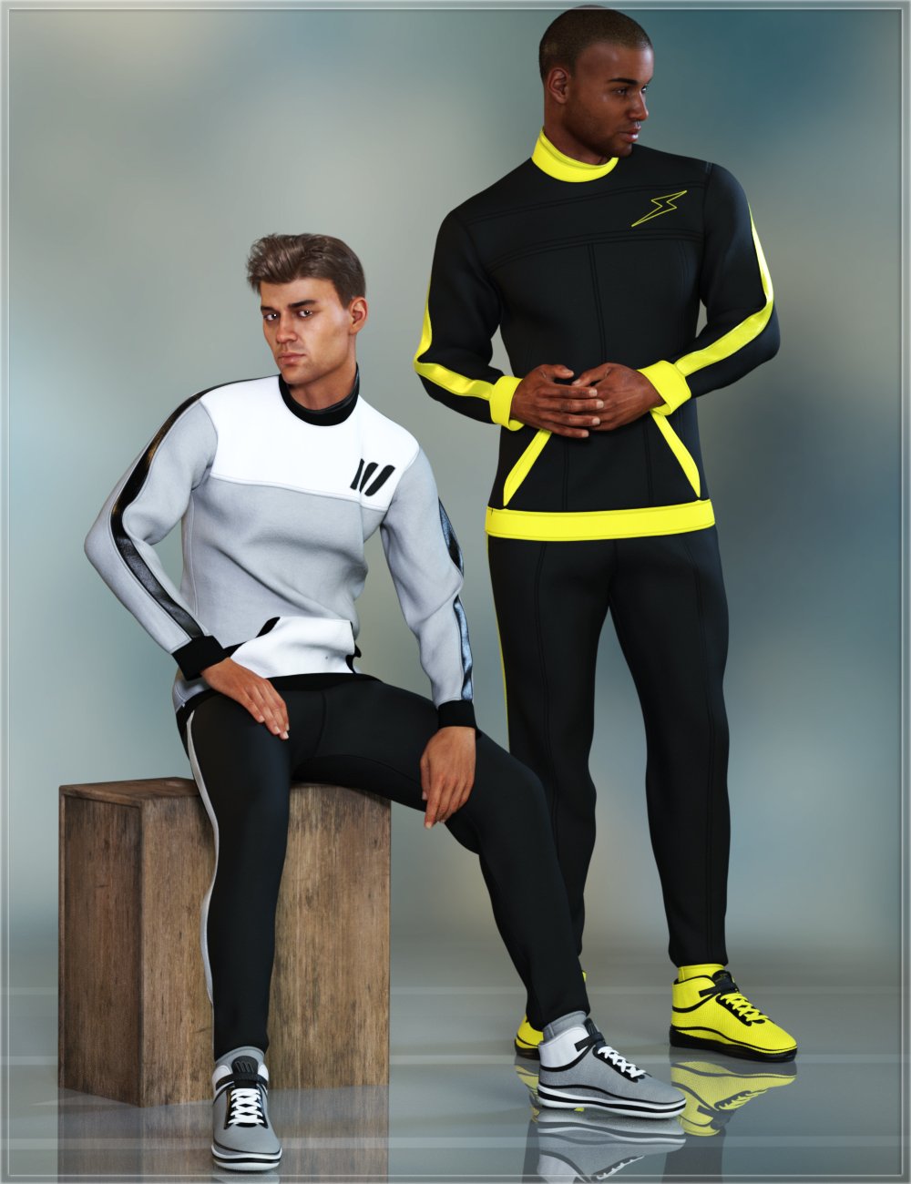 dForce Track Outfit for Genesis 8 Males by: Nikisatez, 3D Models by Daz 3D