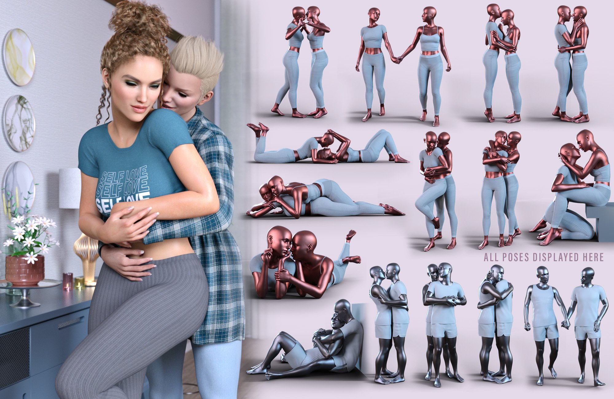 Z Love and Intimacy Couple Poses for Genesis 8 and 8.1 Z Love and Intimacy Couple Poses for Genesis 8 and 8.1 by: Zeddicuss, 3D Models by Daz 3D