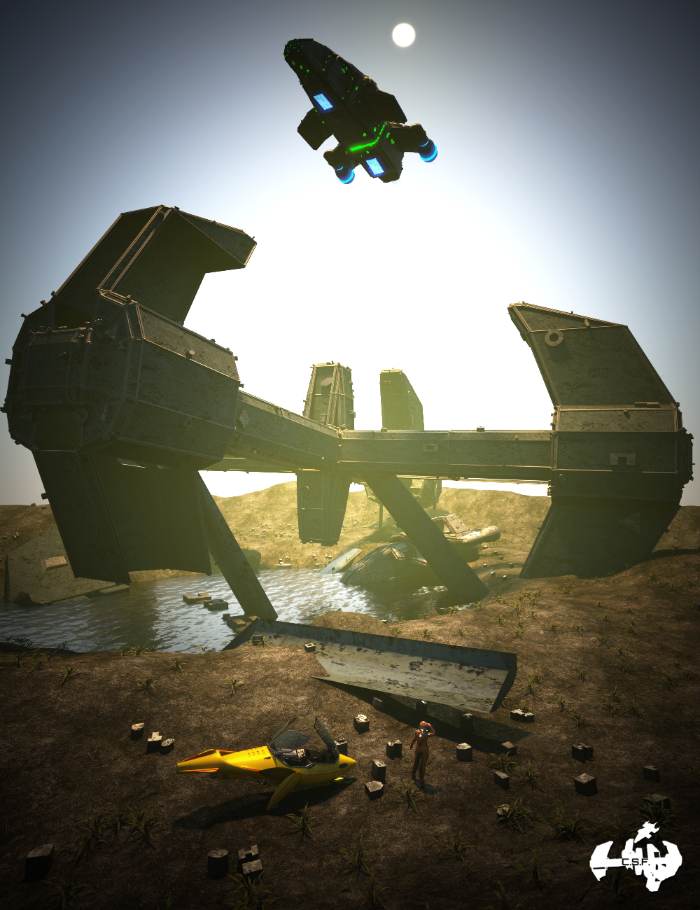 Cargo Ship Fallen by: Gendragon3DJeffersonAF, 3D Models by Daz 3D