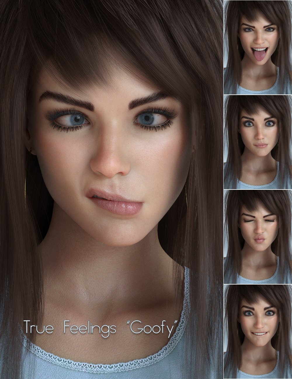True Feelings Expressions for Genesis 8.1 Females by: P3Design, 3D Models by Daz 3D