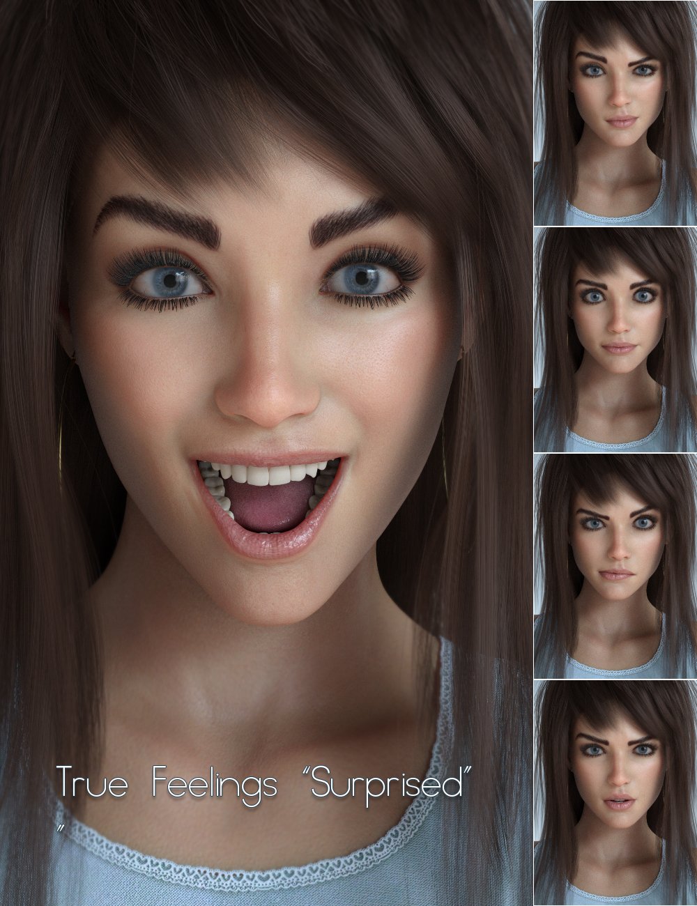 True Feelings Expressions for Genesis 8.1 Females True Feelings Expressions for Genesis 8.1 Females by: P3Design, 3D Models by Daz 3D