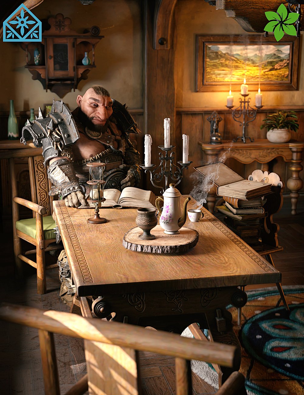 ROG Fantasy Home - Living Room Furniture Set by: StrangefateRoguey, 3D Models by Daz 3D